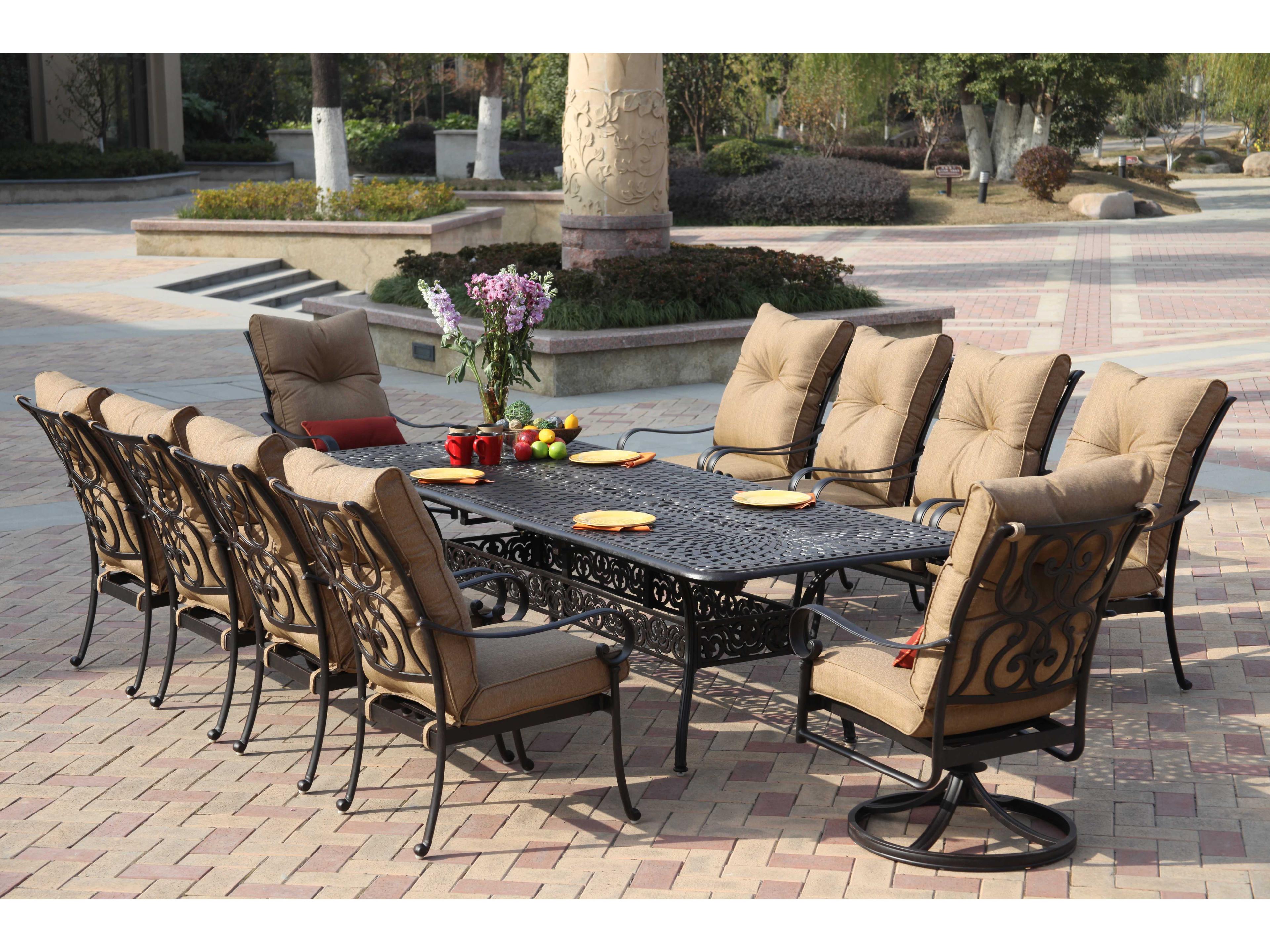 Darlee Outdoor Living Santa Anita Antique Bronze Cast Aluminum Dining Set