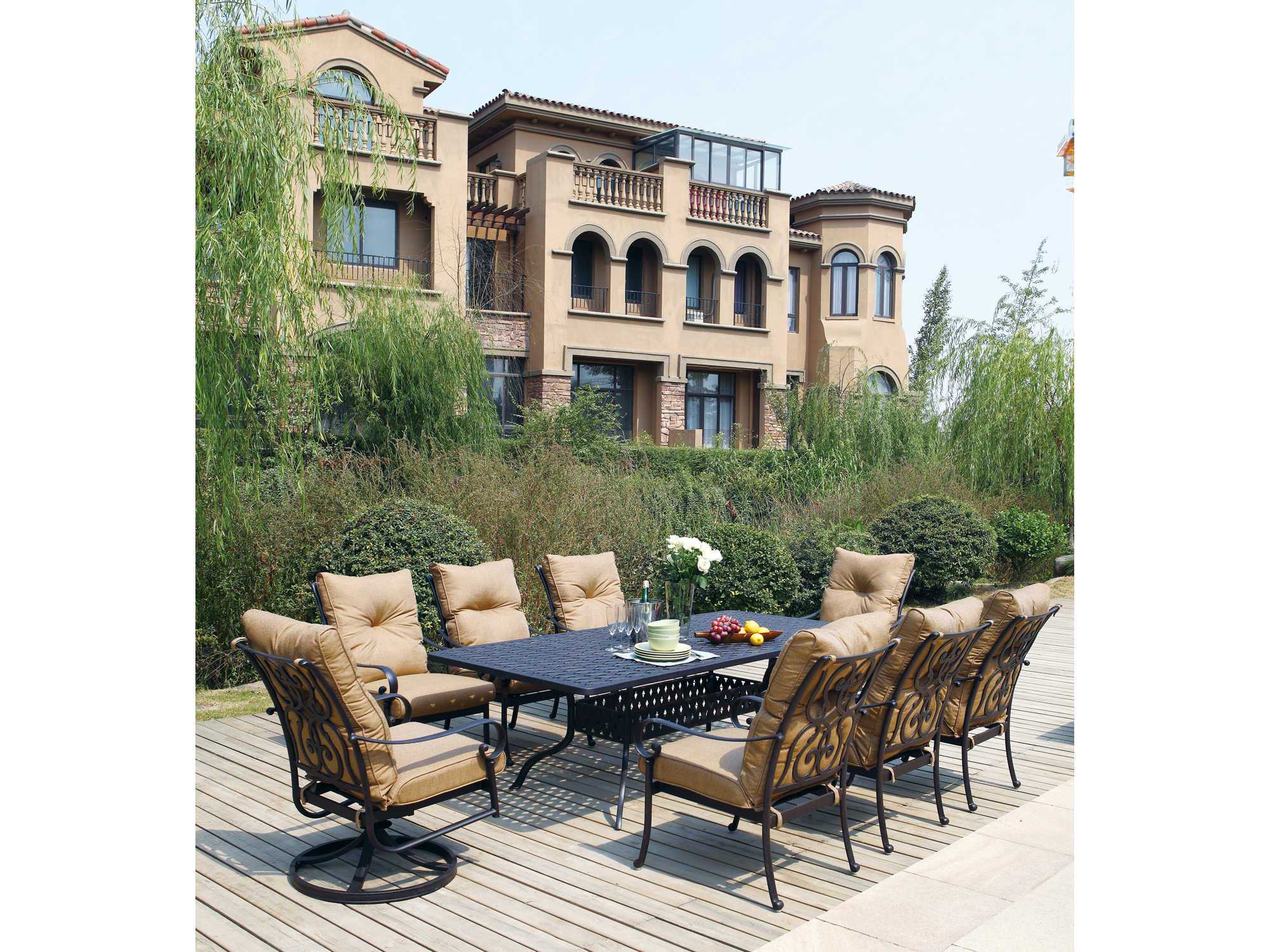 Darlee Outdoor Living Santa Anita Antique Bronze Cast Aluminum Dining Set