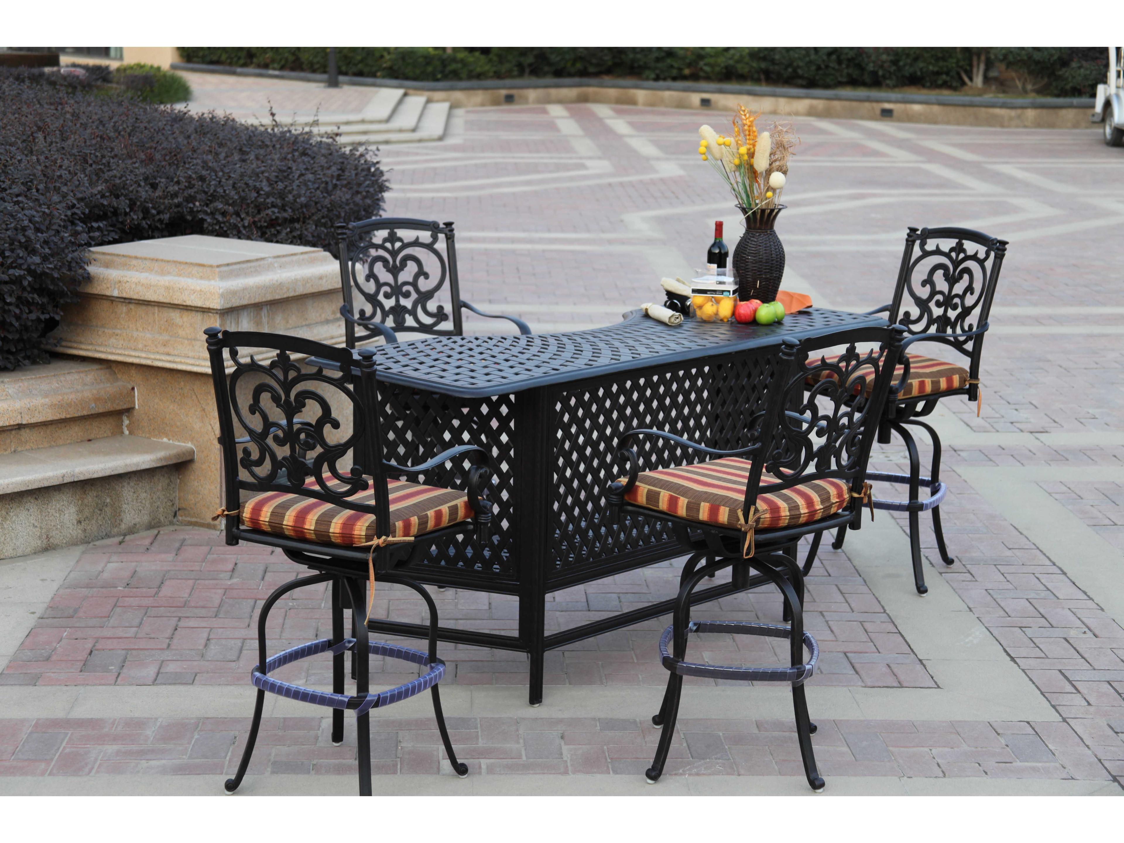 Darlee Outdoor Living Santa Barbara Antique Bronze Cast Aluminum Bar Set