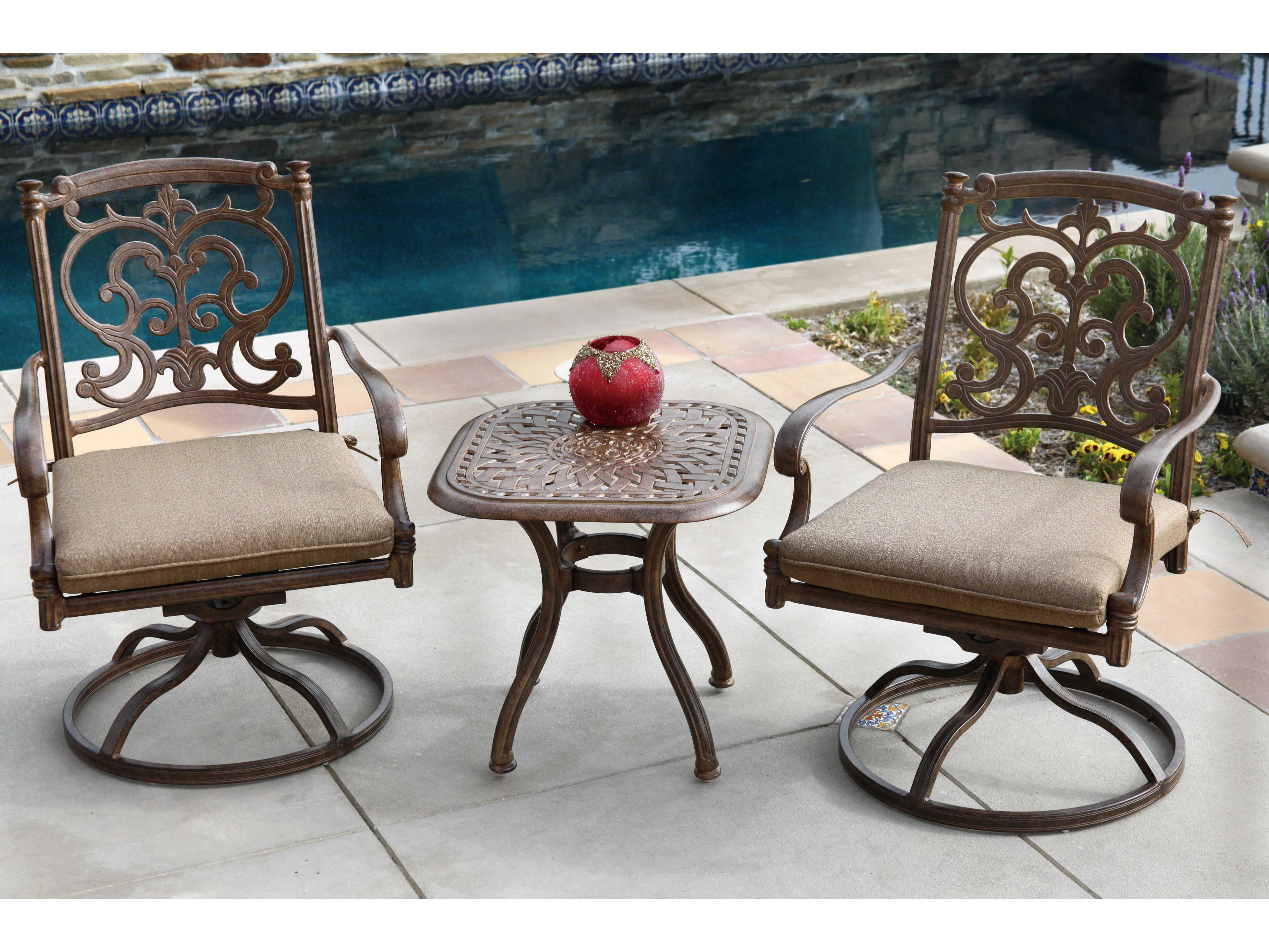 Darlee Outdoor Living Santa Barbara Antique Bronze Cast Aluminum Lounge Set