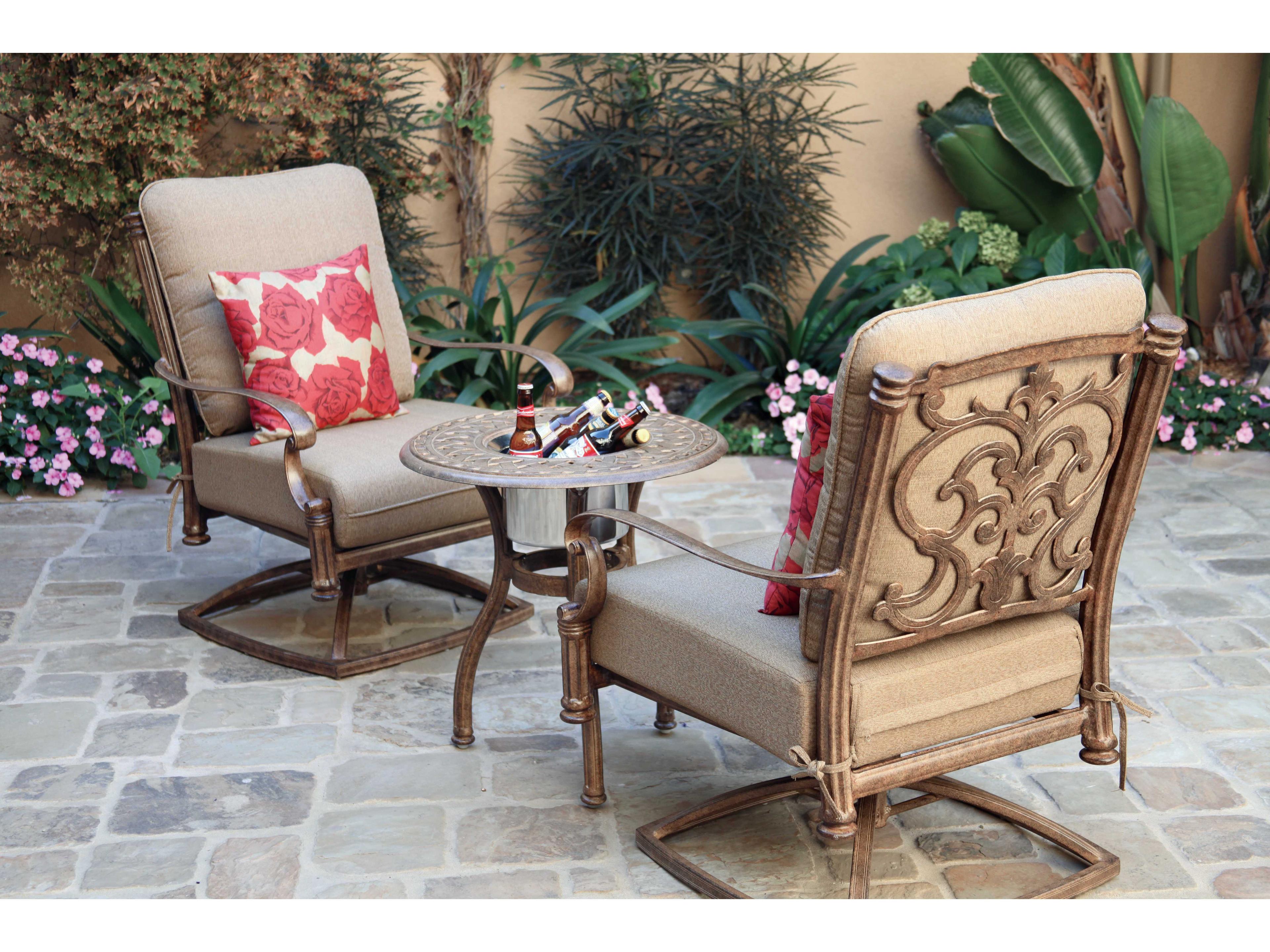 Darlee Outdoor Living Santa Barbara Antique Bronze Cast Aluminum Lounge Set