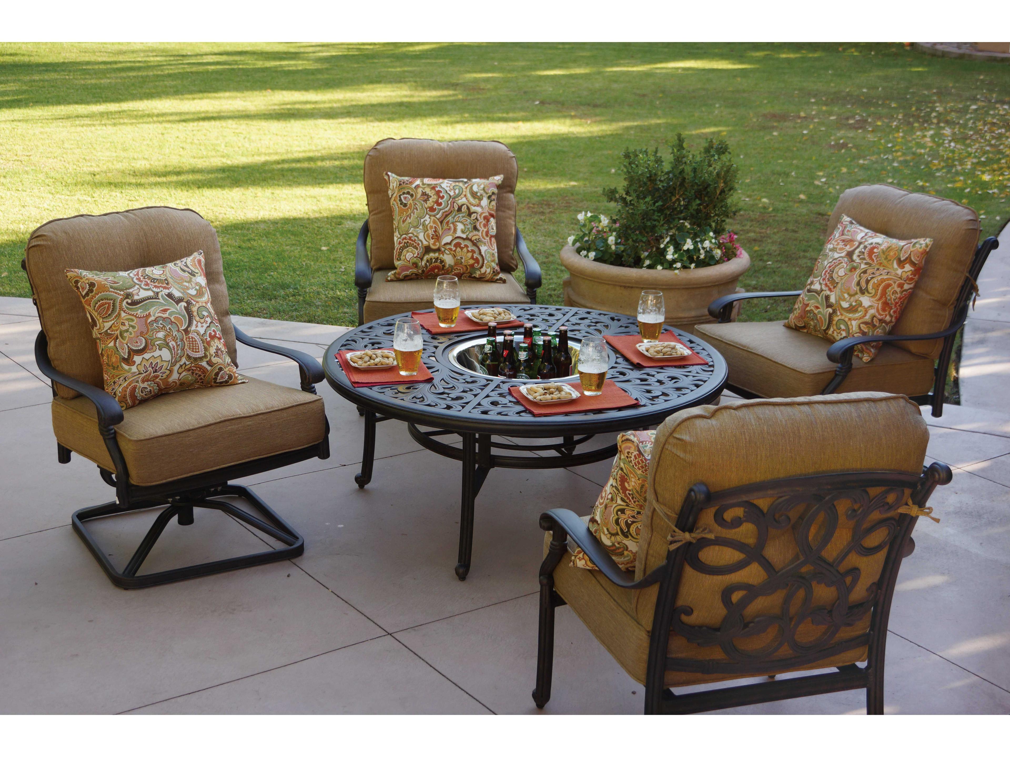 Darlee Outdoor Living Santa Monica Antique Bronze Cast Aluminum Lounge Set