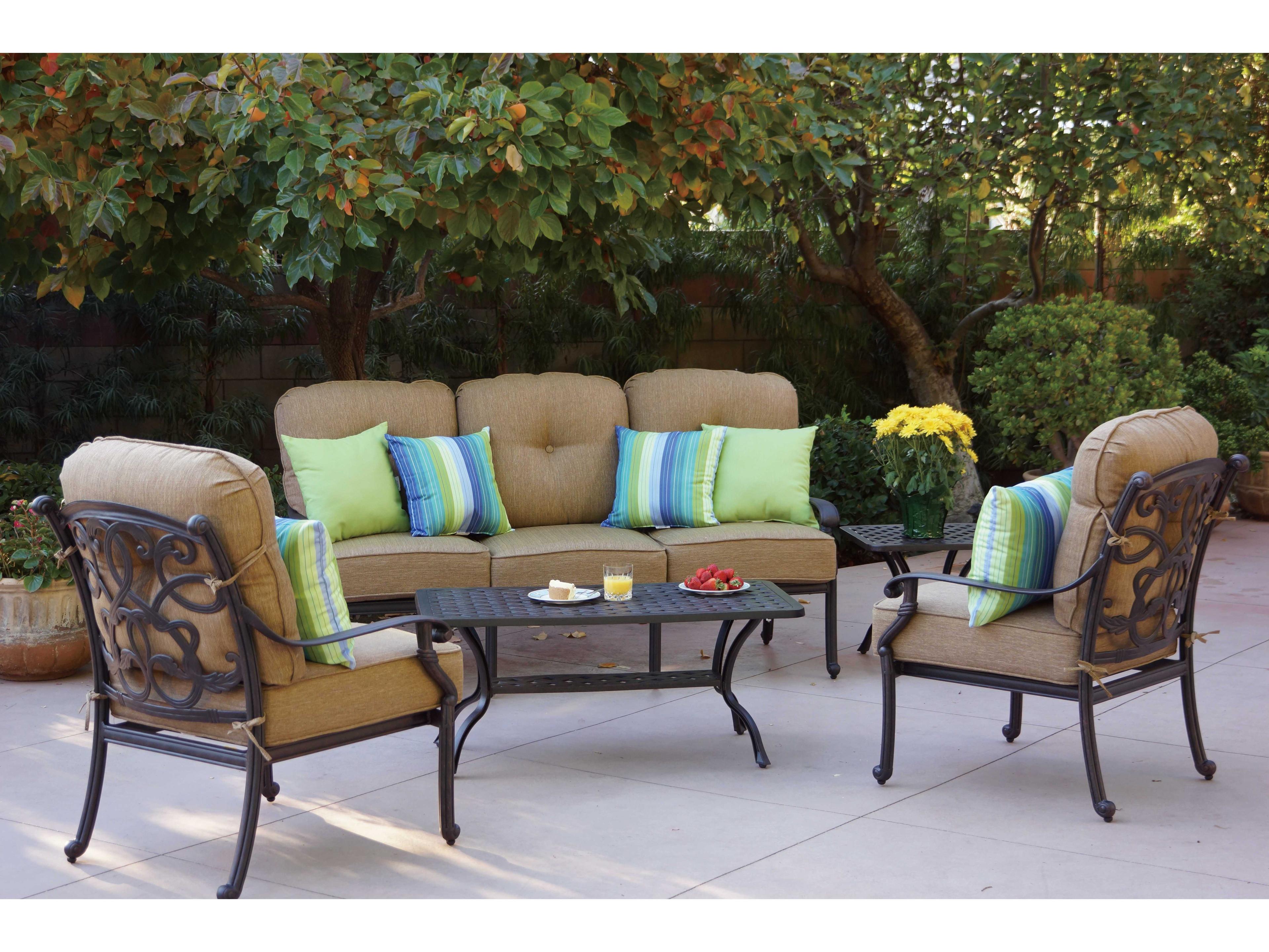 Darlee Outdoor Living Santa Monica Antique Bronze Cast Aluminum Lounge Set