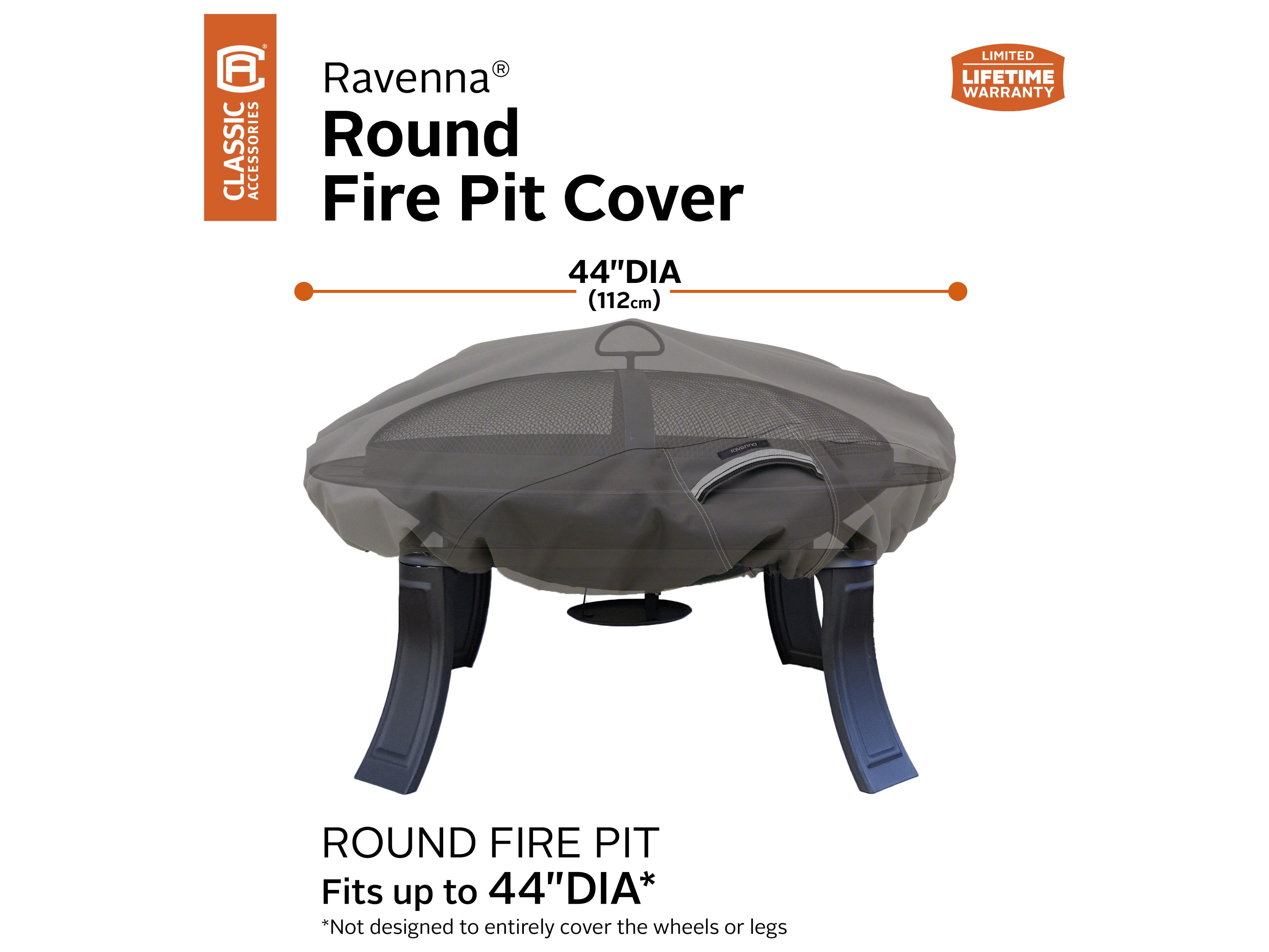Duck Covers Ravenna Dark Taupe 44 Inch Round Fire Pit Cover