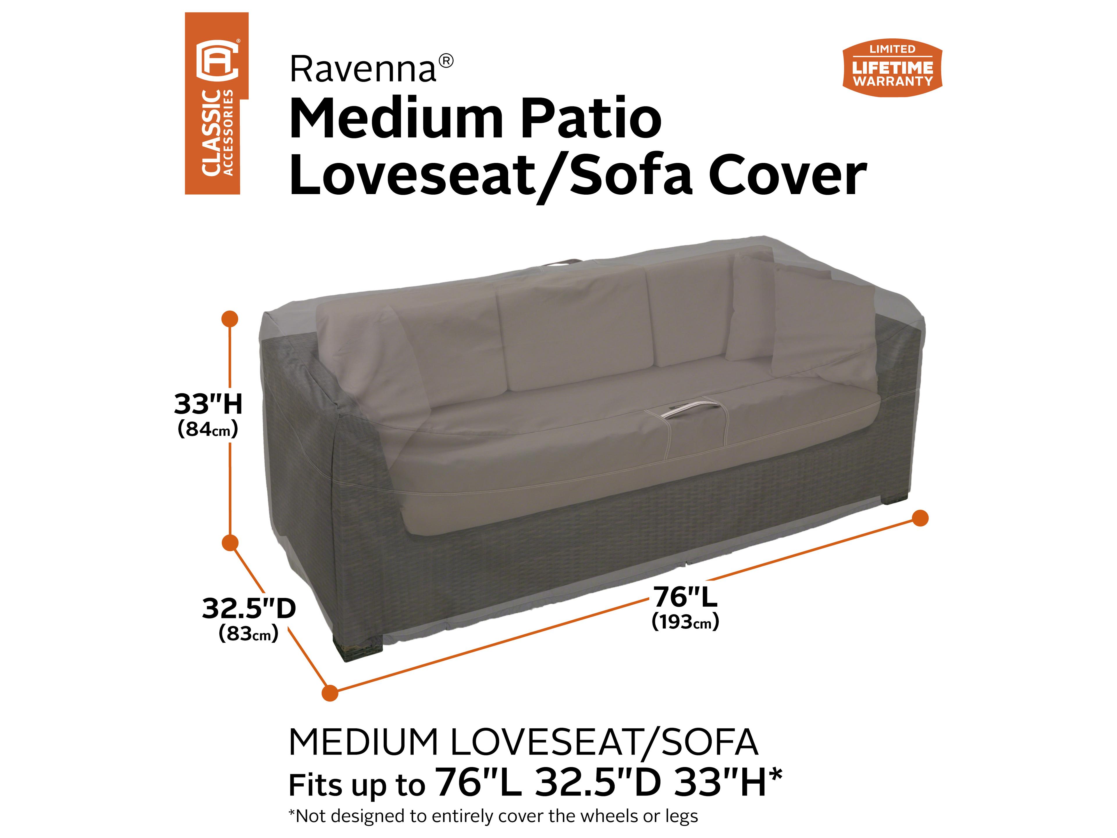 Duck Covers Ravenna Dark Taupe 76 Inch Sofas/Loveseat Cover