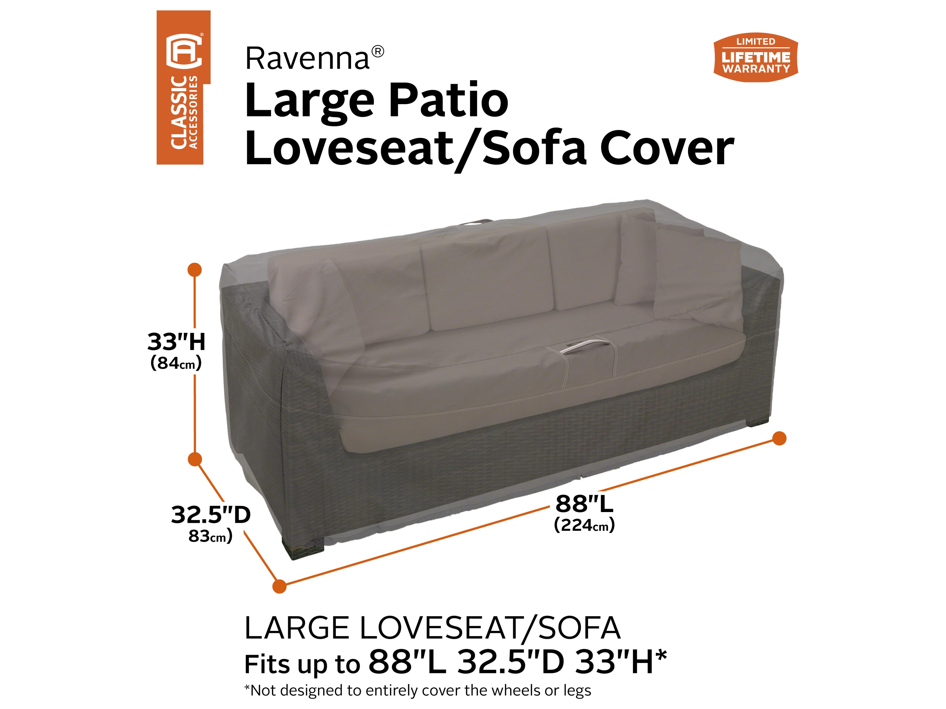Duck Covers Ravenna Dark Taupe 88 Inch Sofas/ Loveseat Cover