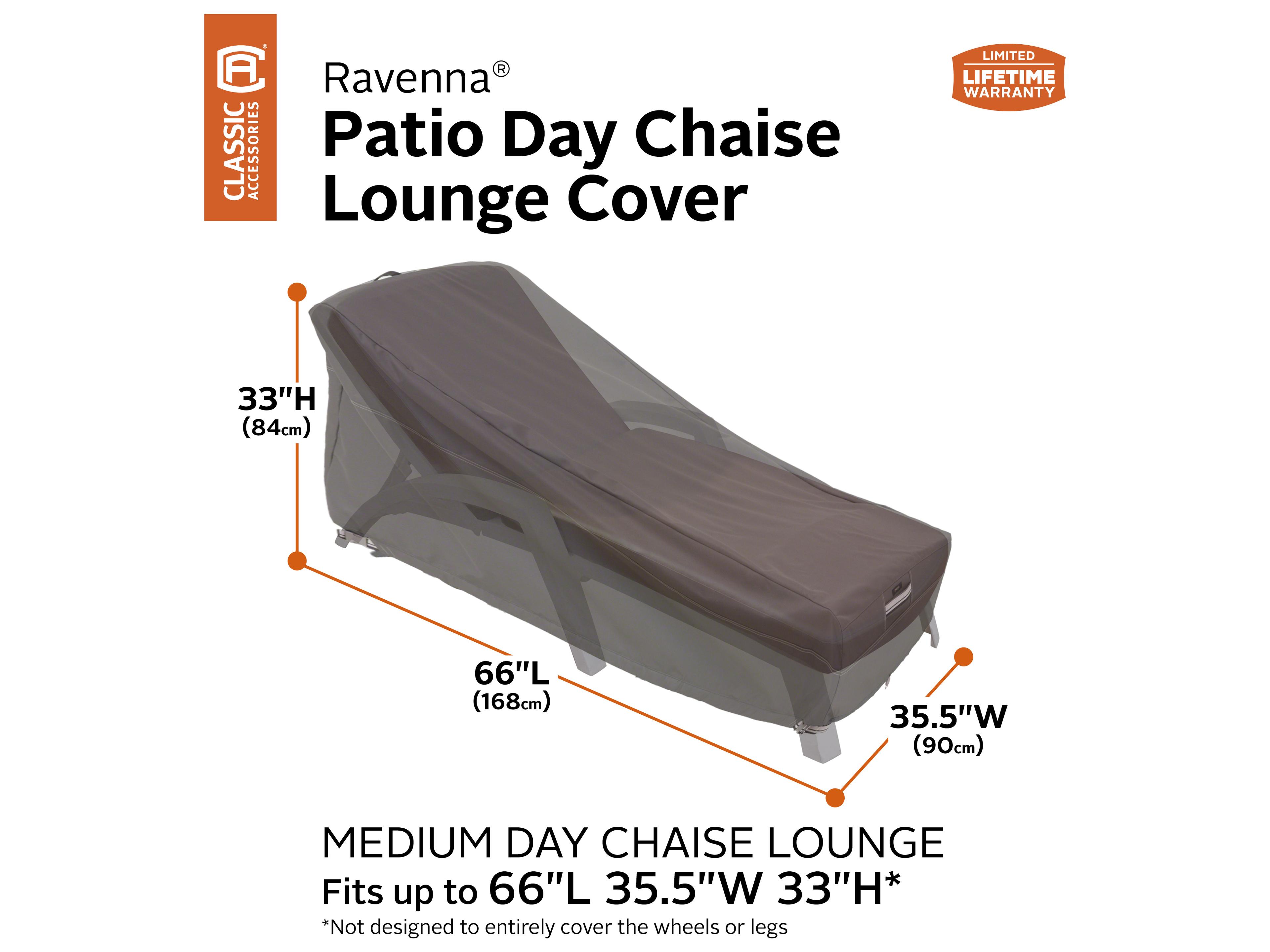Duck Covers Ravenna Dark Taupe 66 Inch Day Chaise Lounge Cover