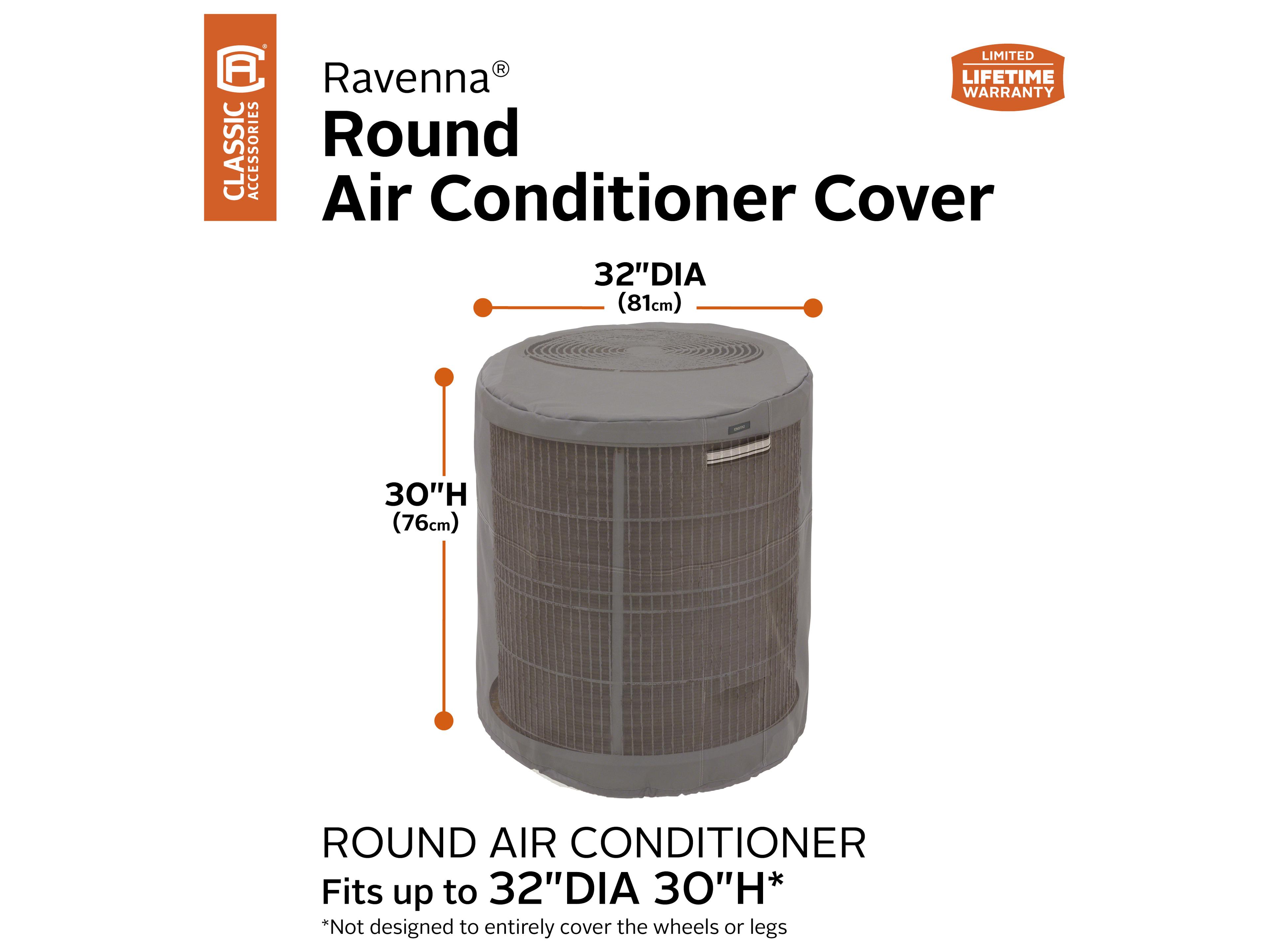 Duck Covers Ravenna Dark Taupe 34 Inch Round Air Conditioner Cover