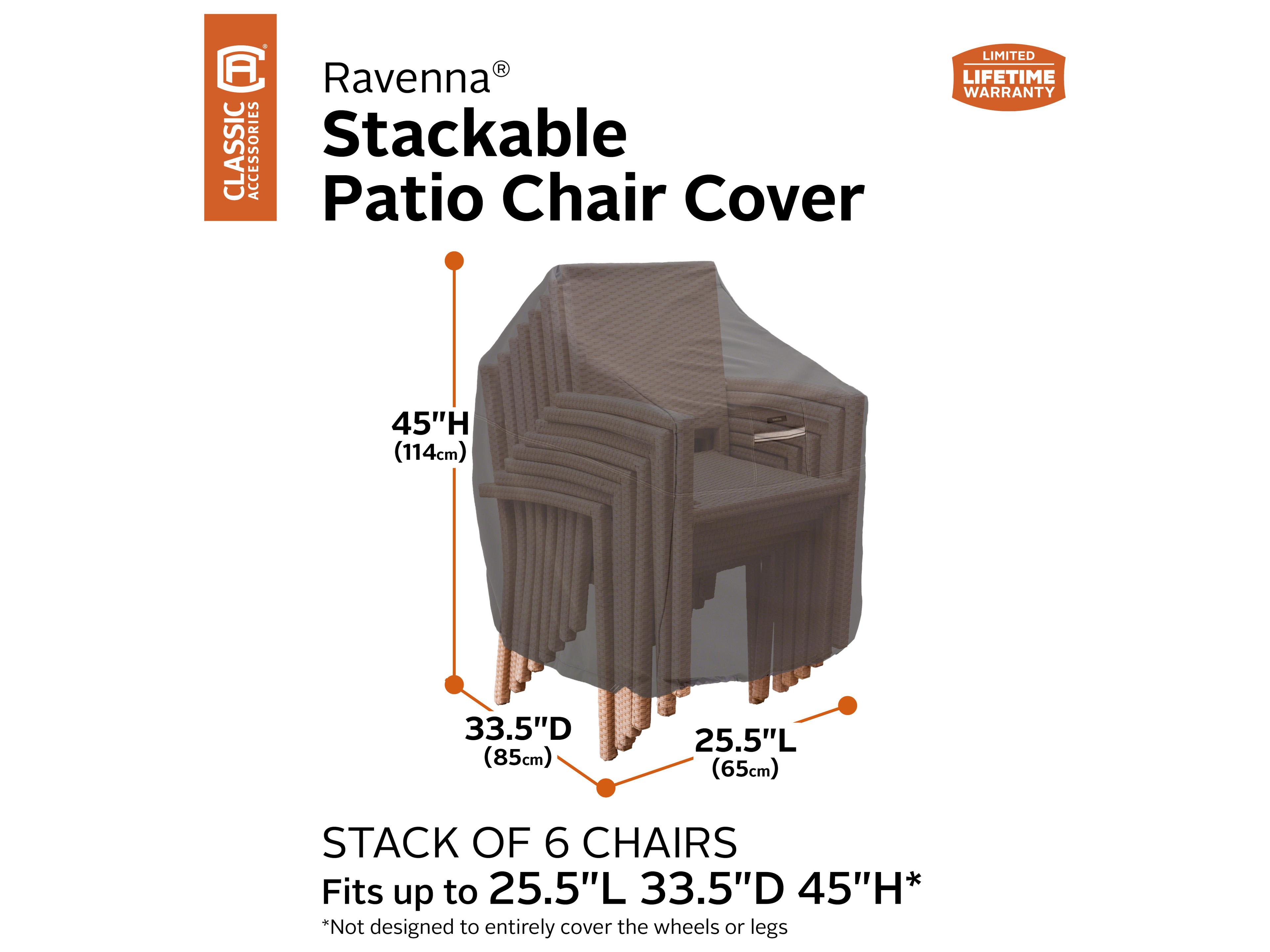 Duck Covers Ravenna Dark Taupe Stackable Chair Cover