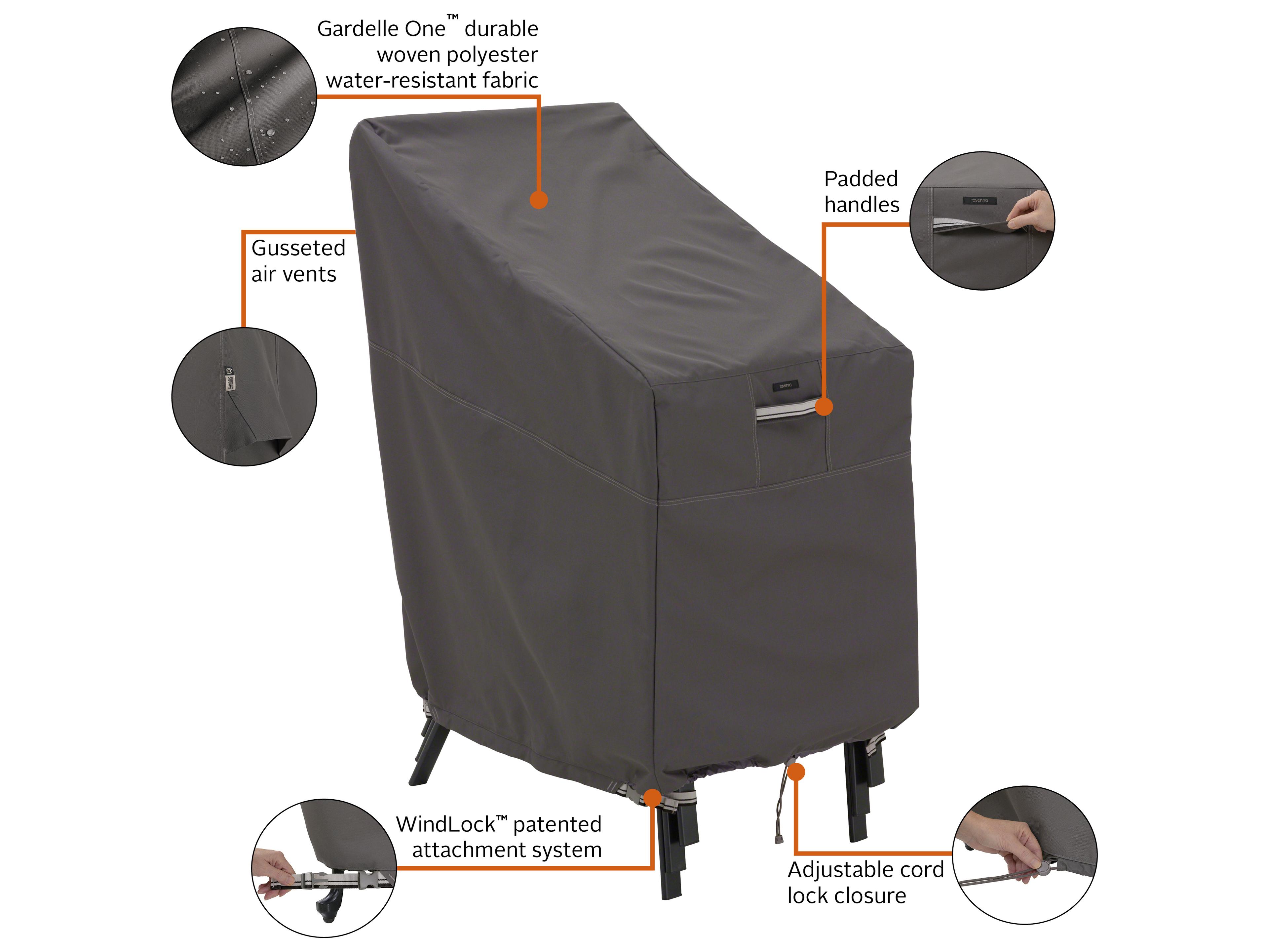 Duck Covers Ravenna Dark Taupe Stackable Chair Cover