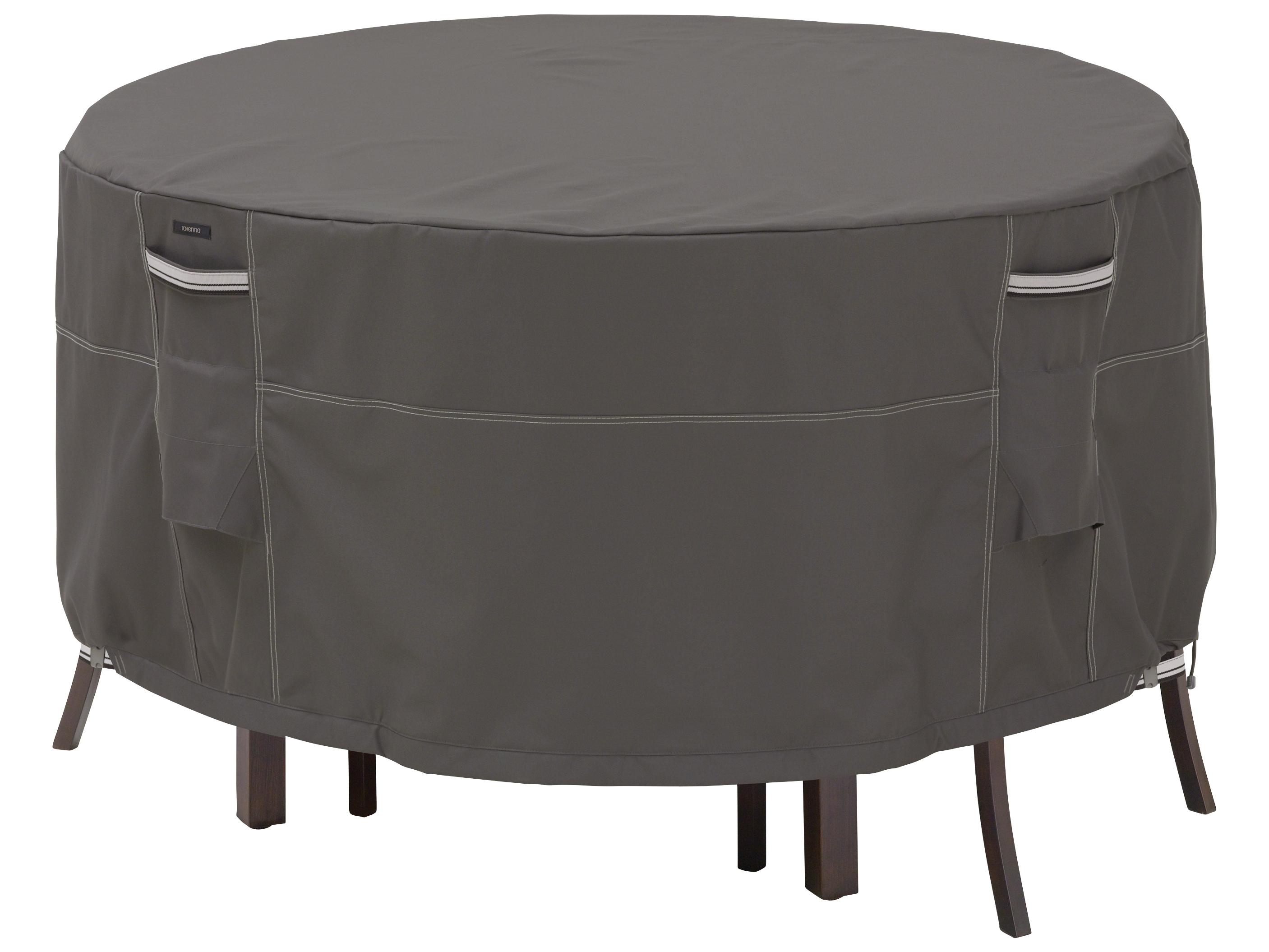 Duck Covers Ravenna Dark Taupe 52 Inch Round Table & Chair Bistro Set Cover