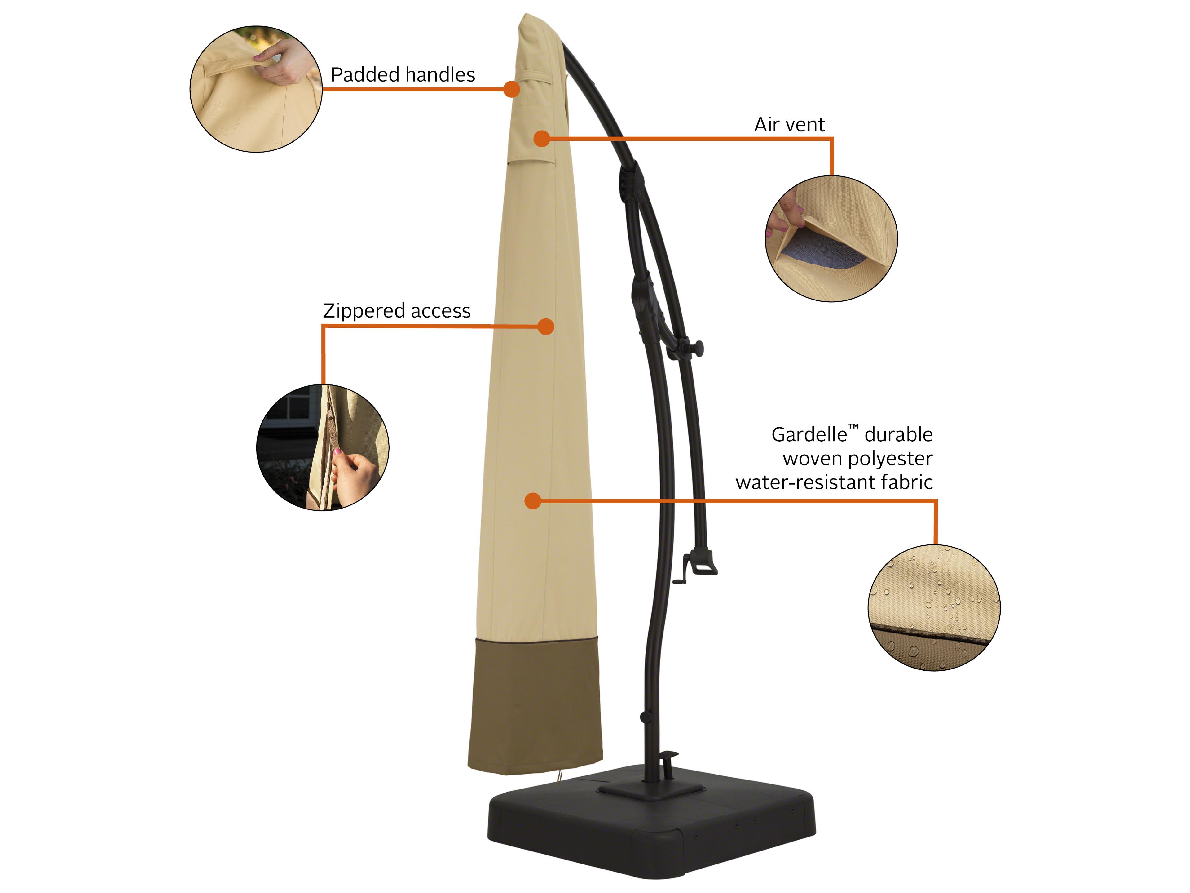 Duck Covers Veranda Pebble 13 Foot Offset Umbrella Canopy Cover