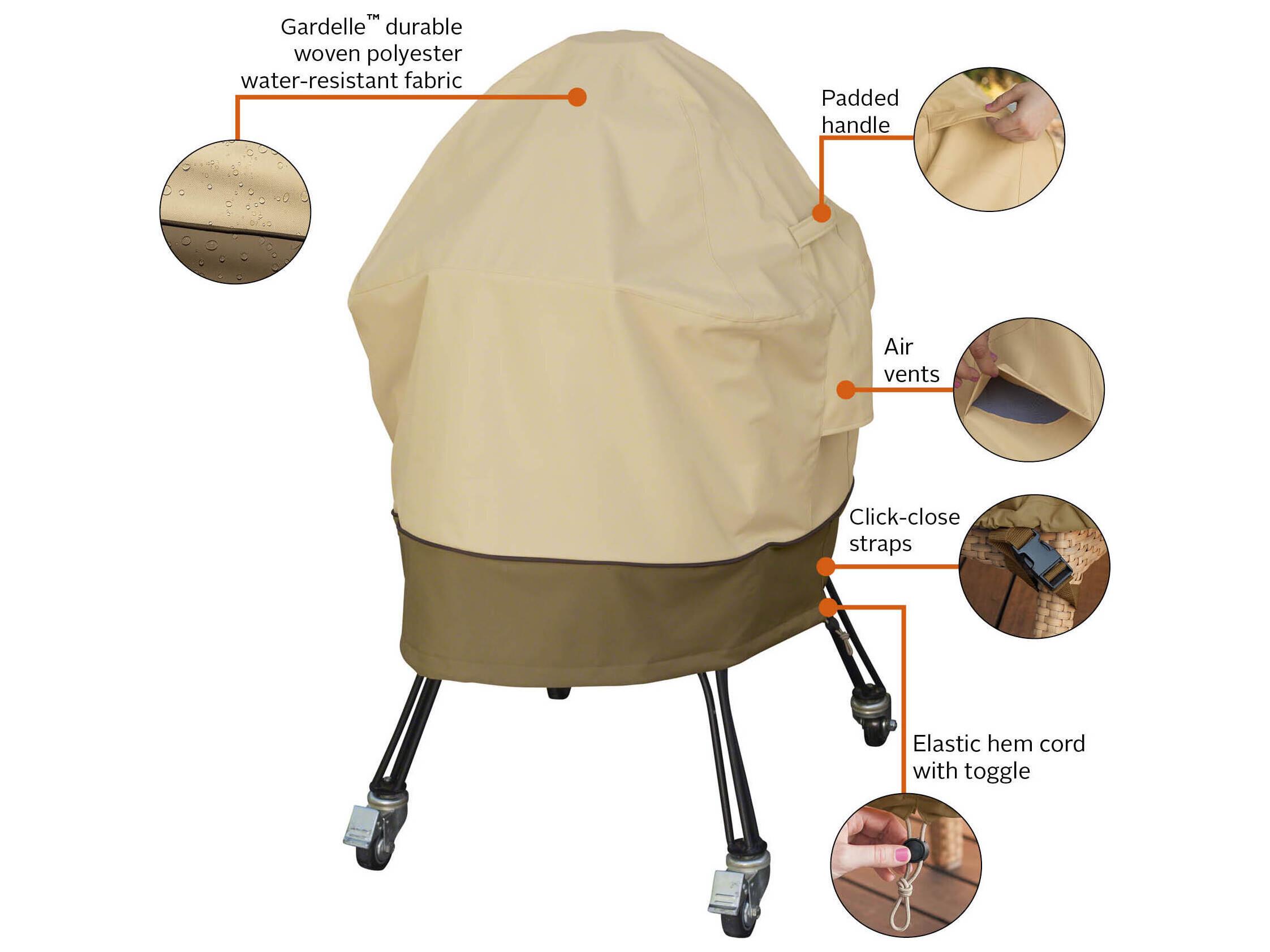 Duck Covers Veranda Pebble 22 Inch Kamado Ceramic BBQ Grill Cover