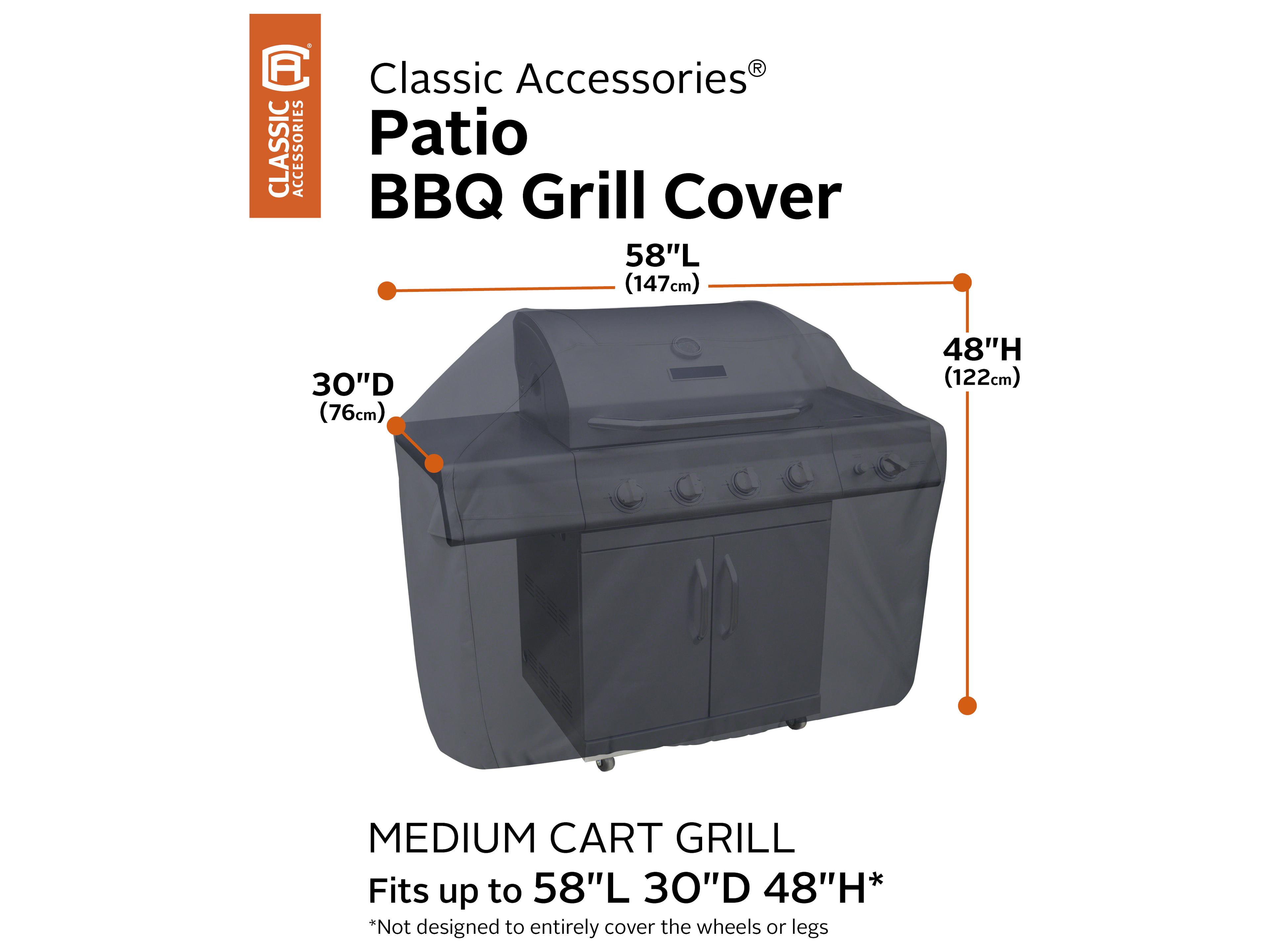 Duck Covers Classic Black 58 Inch BBQ Grill Cover
