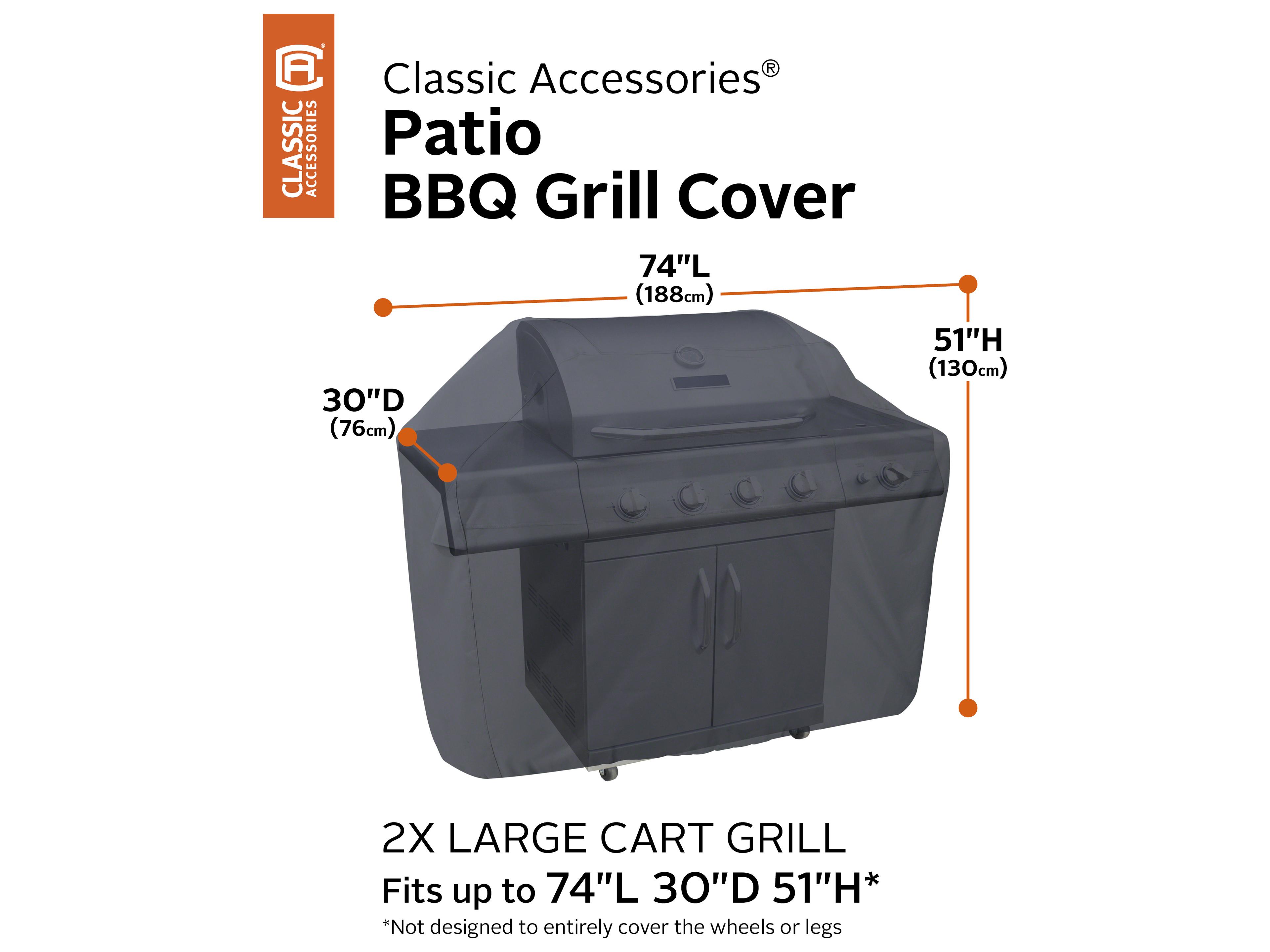Duck Covers Classic Black 74 Inch BBQ Grill Cover