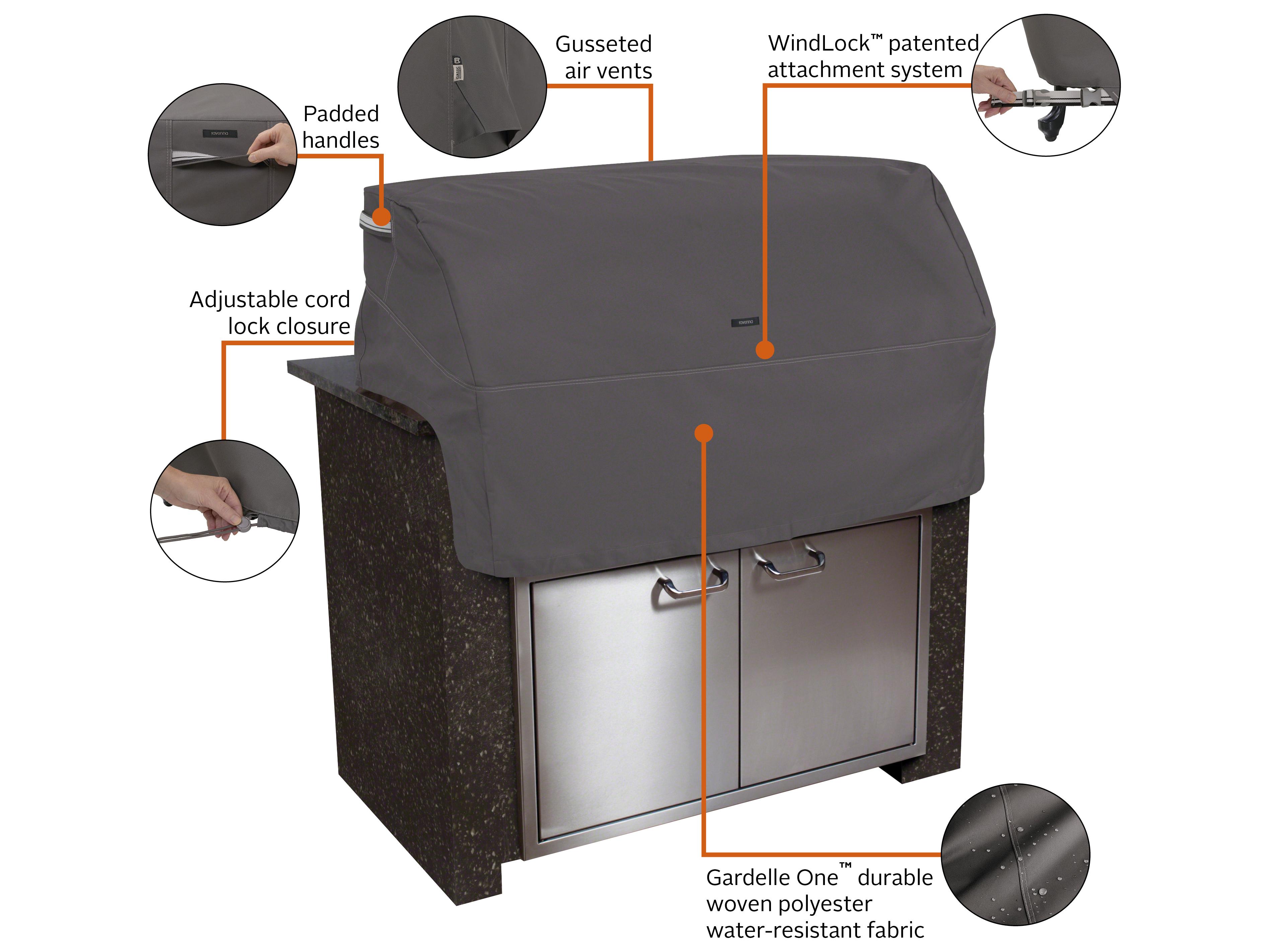 Duck Covers Ravenna Dark Taupe 46 Inch Built in Grill Top Cover