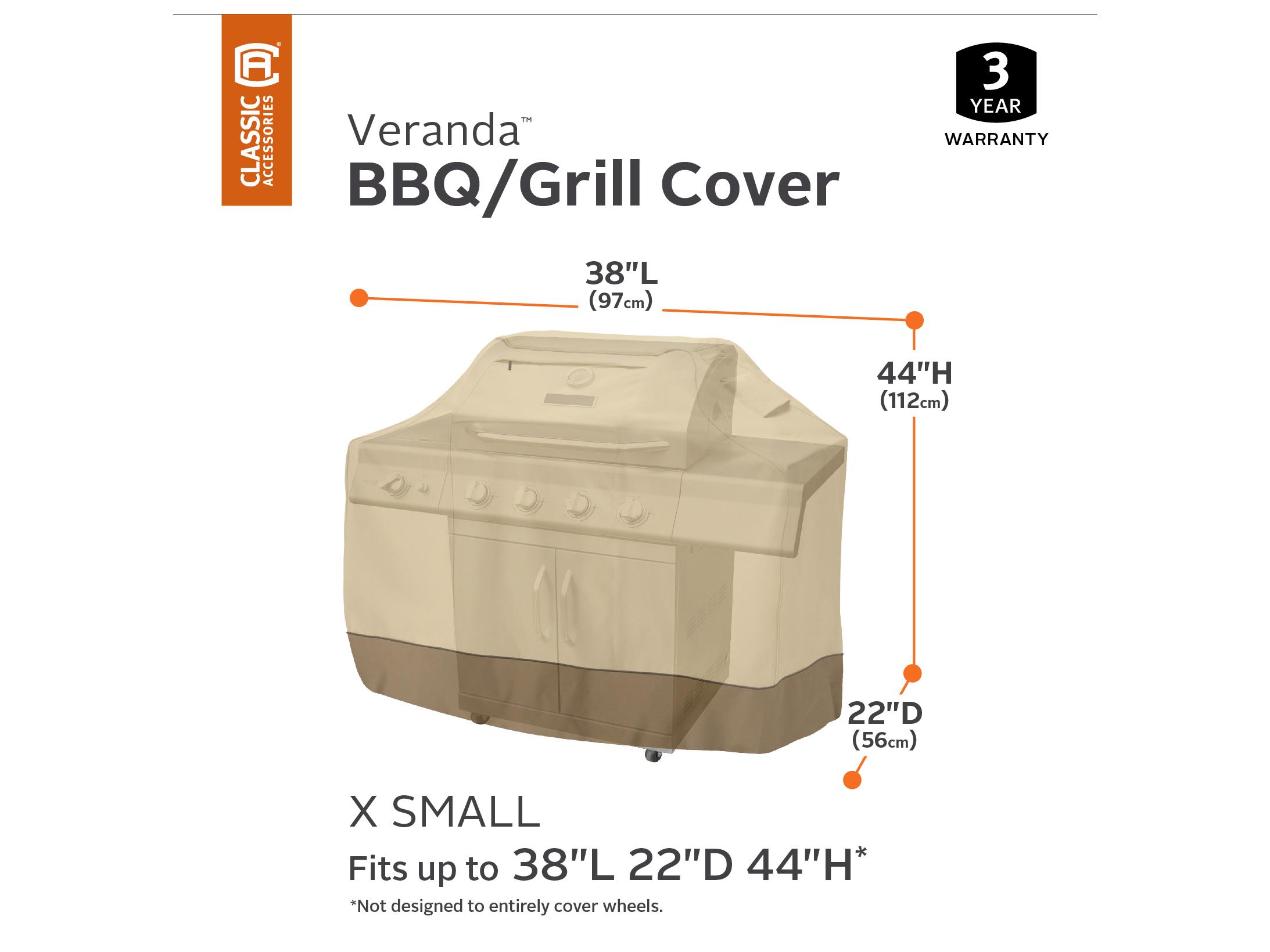 Duck Covers Veranda Pebble 38 Inch BBQ Grill Cover