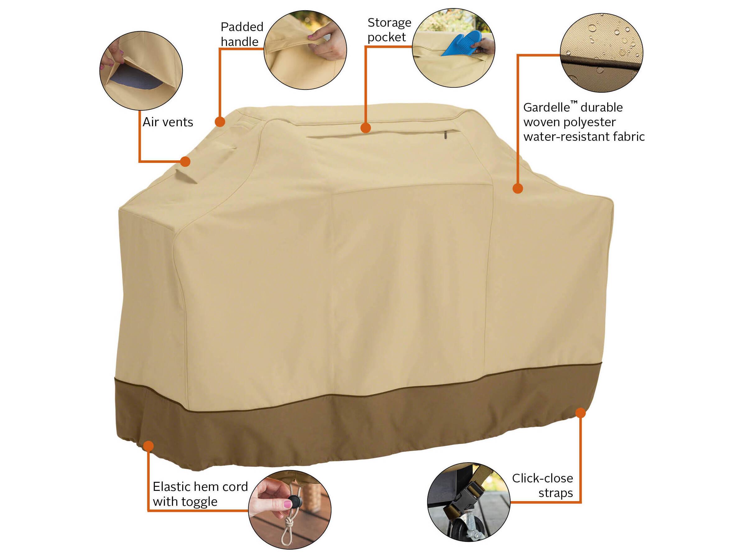 Duck Covers Veranda Pebble 82 Inch XL Cart BBQ Cover