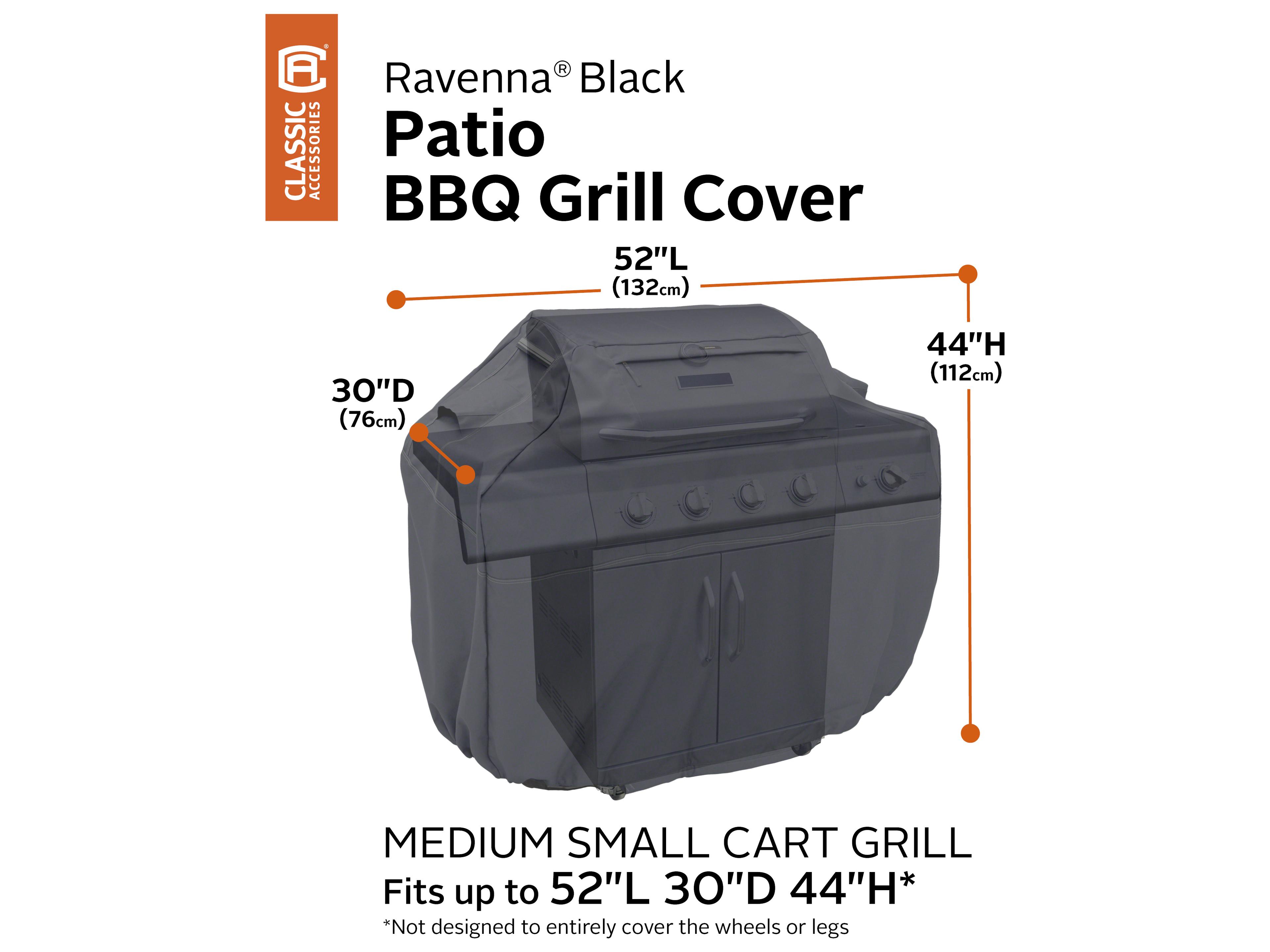 Duck Covers Ravenna Black 54 Inch Medium/Small BBQ Grill Cover