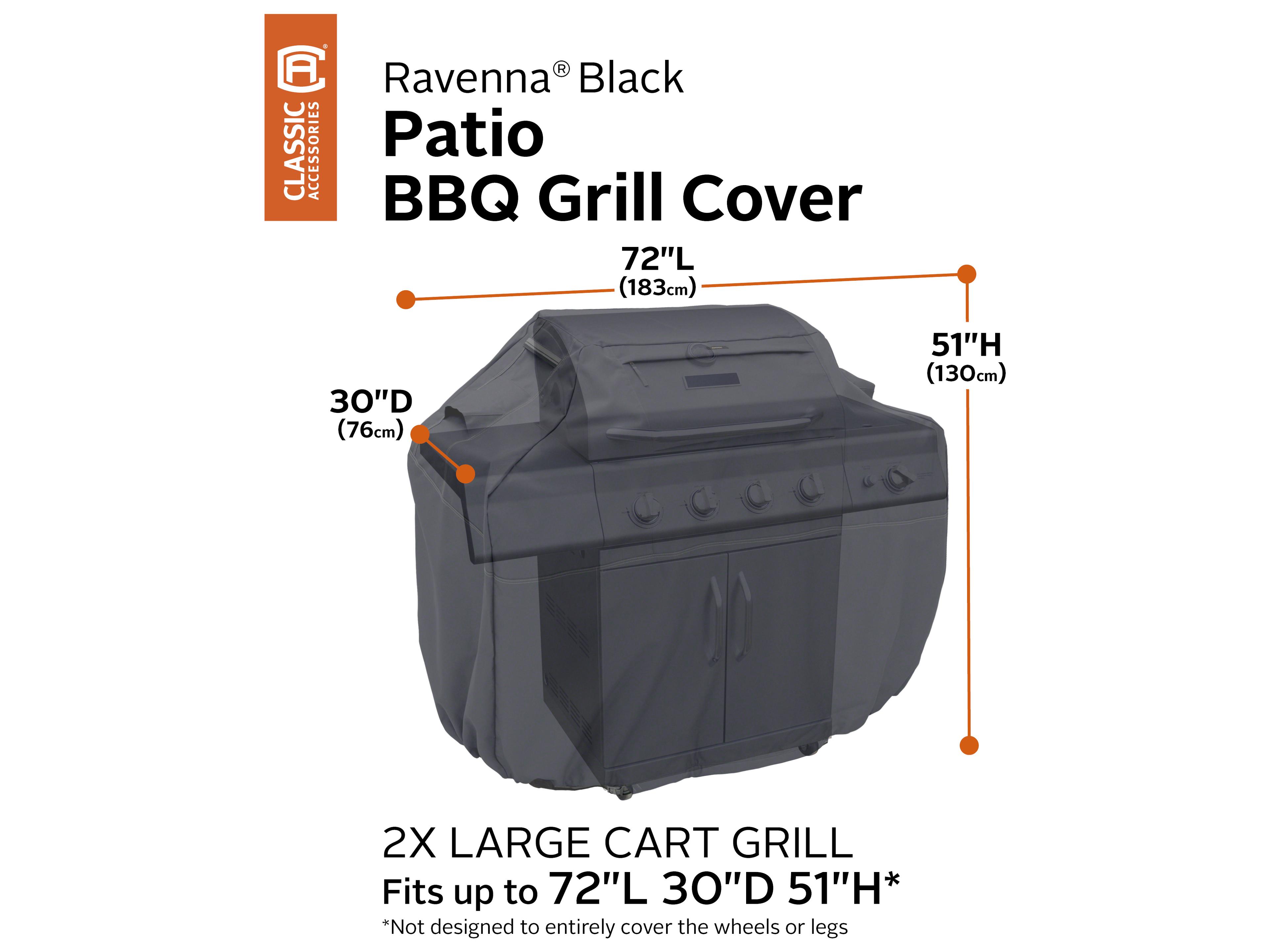 Duck Covers Ravenna Black 72 Inch BBQ Grill Cover