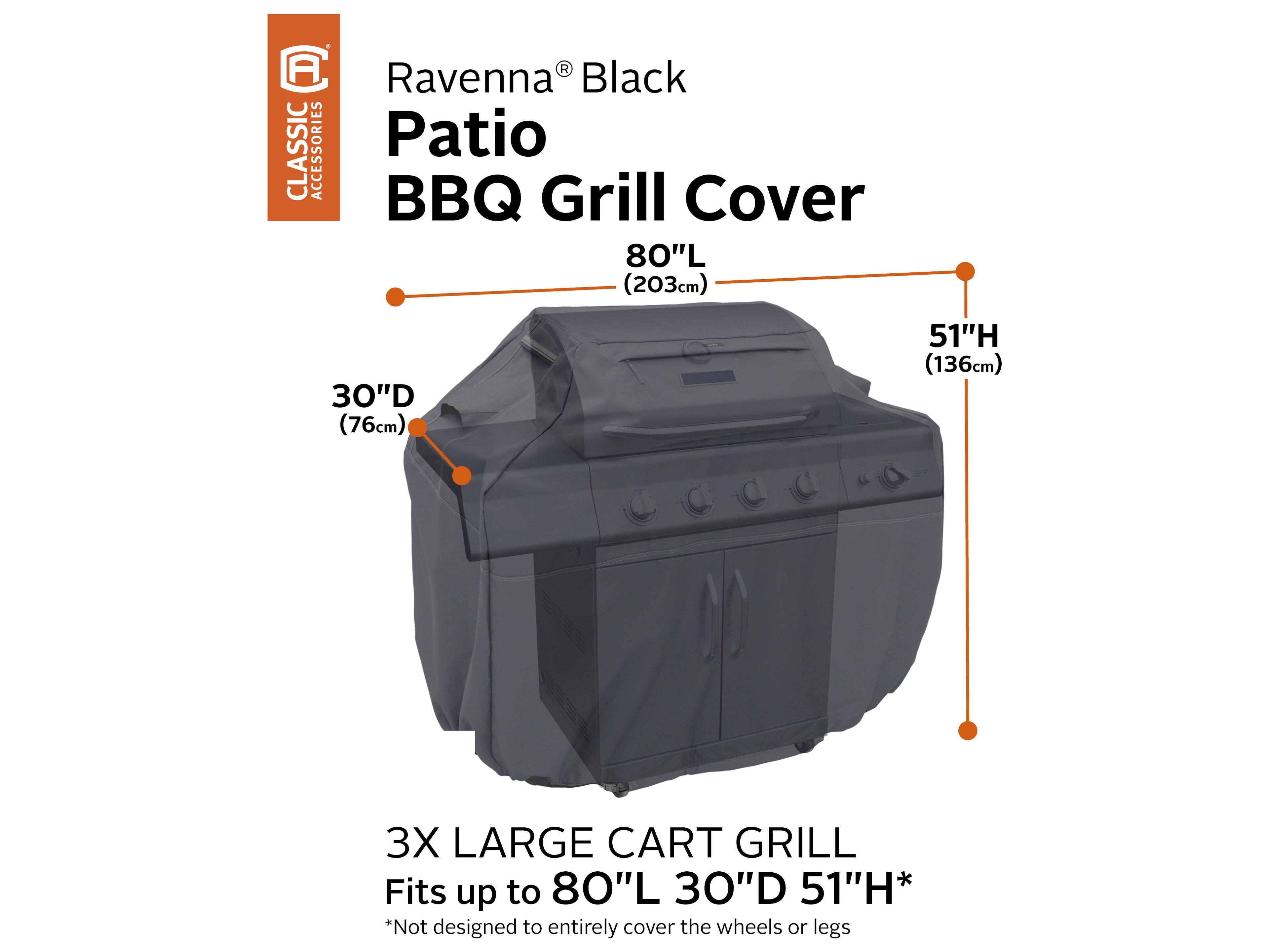 Duck Covers Ravenna Black 82 Inch XXXL BBQ Grill Cover