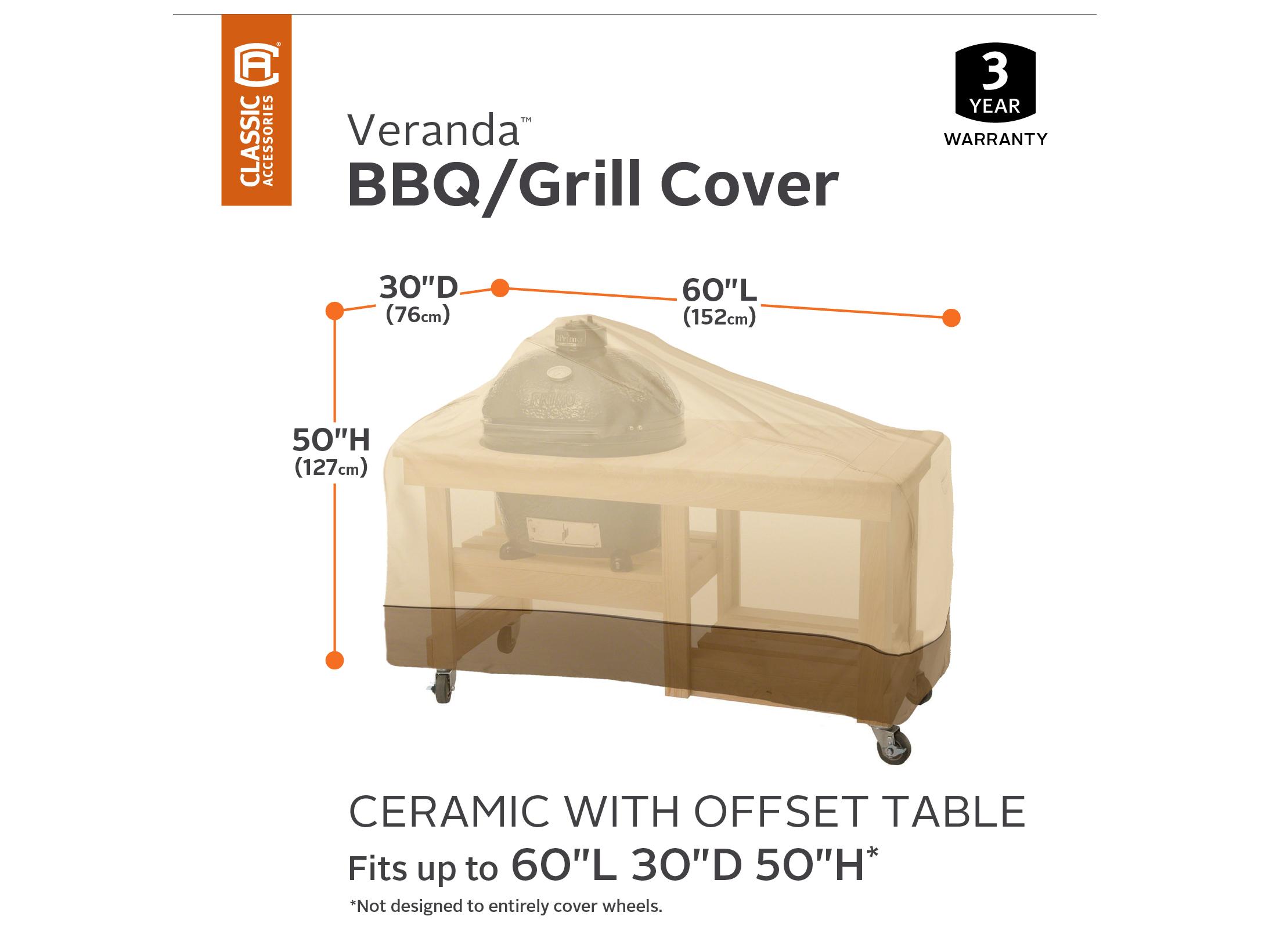 Duck Covers Veranda Pebble 62 Inch Grill with Offset Table Cover