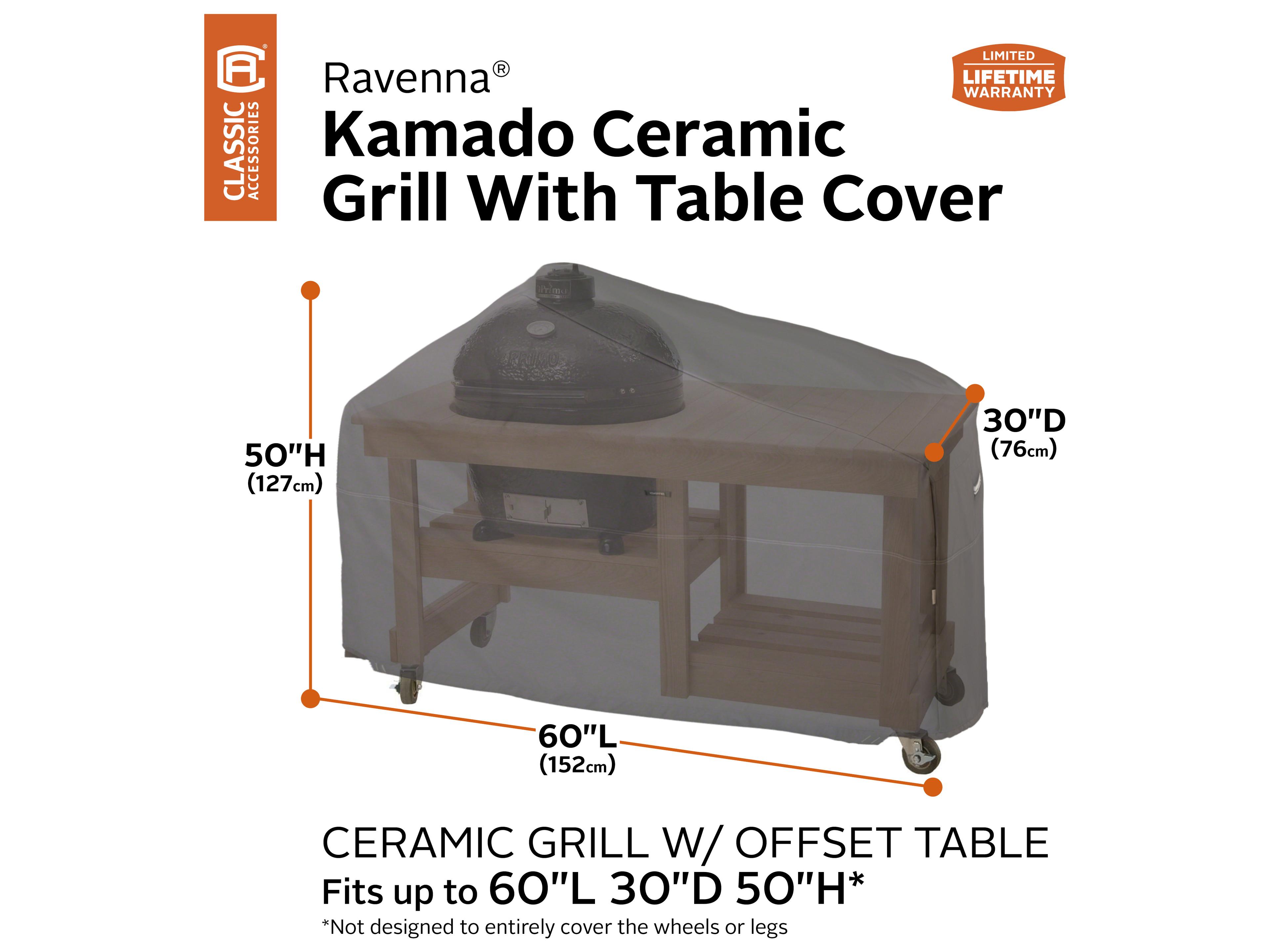 Duck Covers Ravenna Dark Taupe 62 Inch Grill with Offset Table Cover