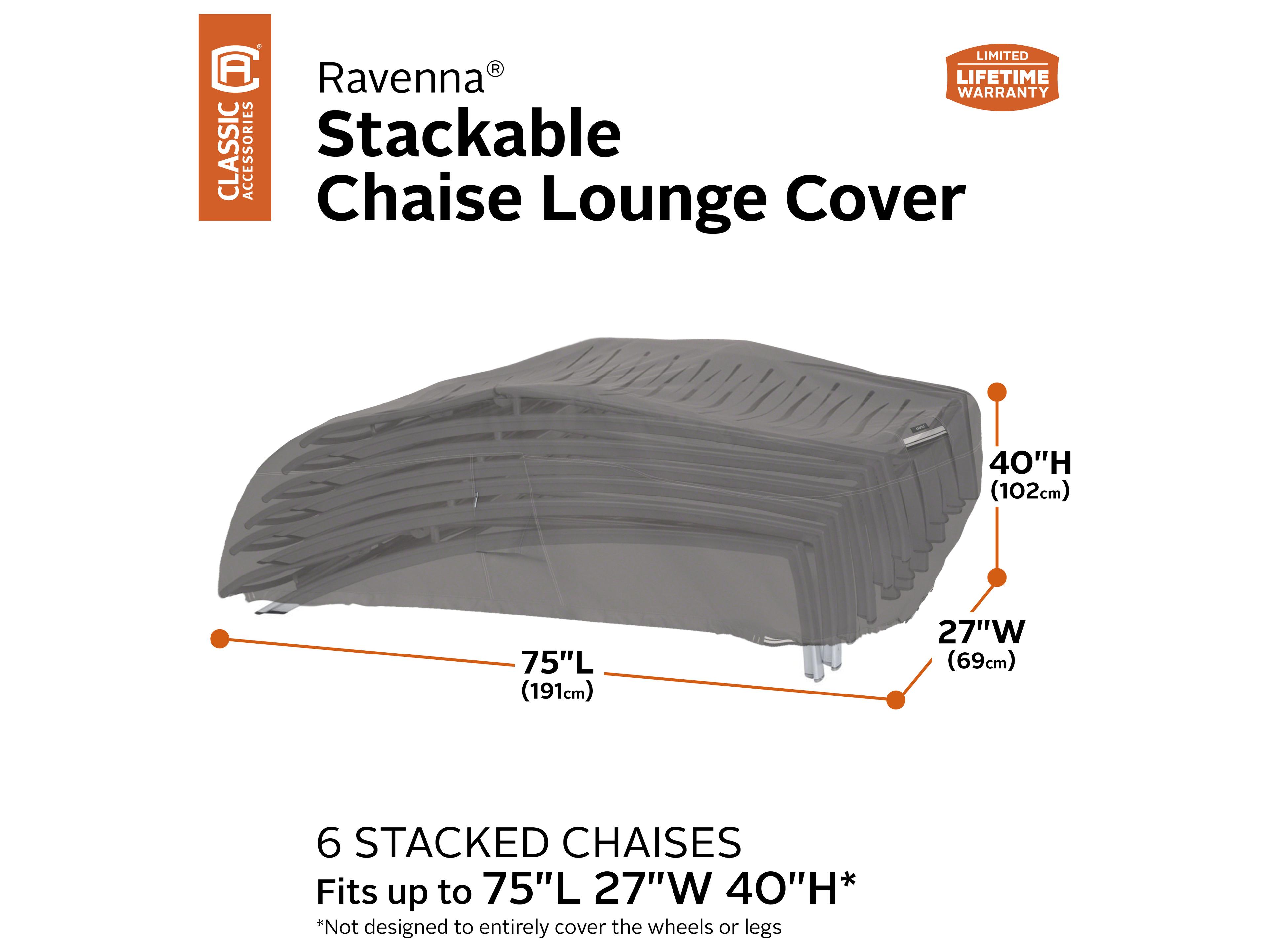 Duck Covers Ravenna Dark Taupe 77 Inch Stackable Chaise Cover