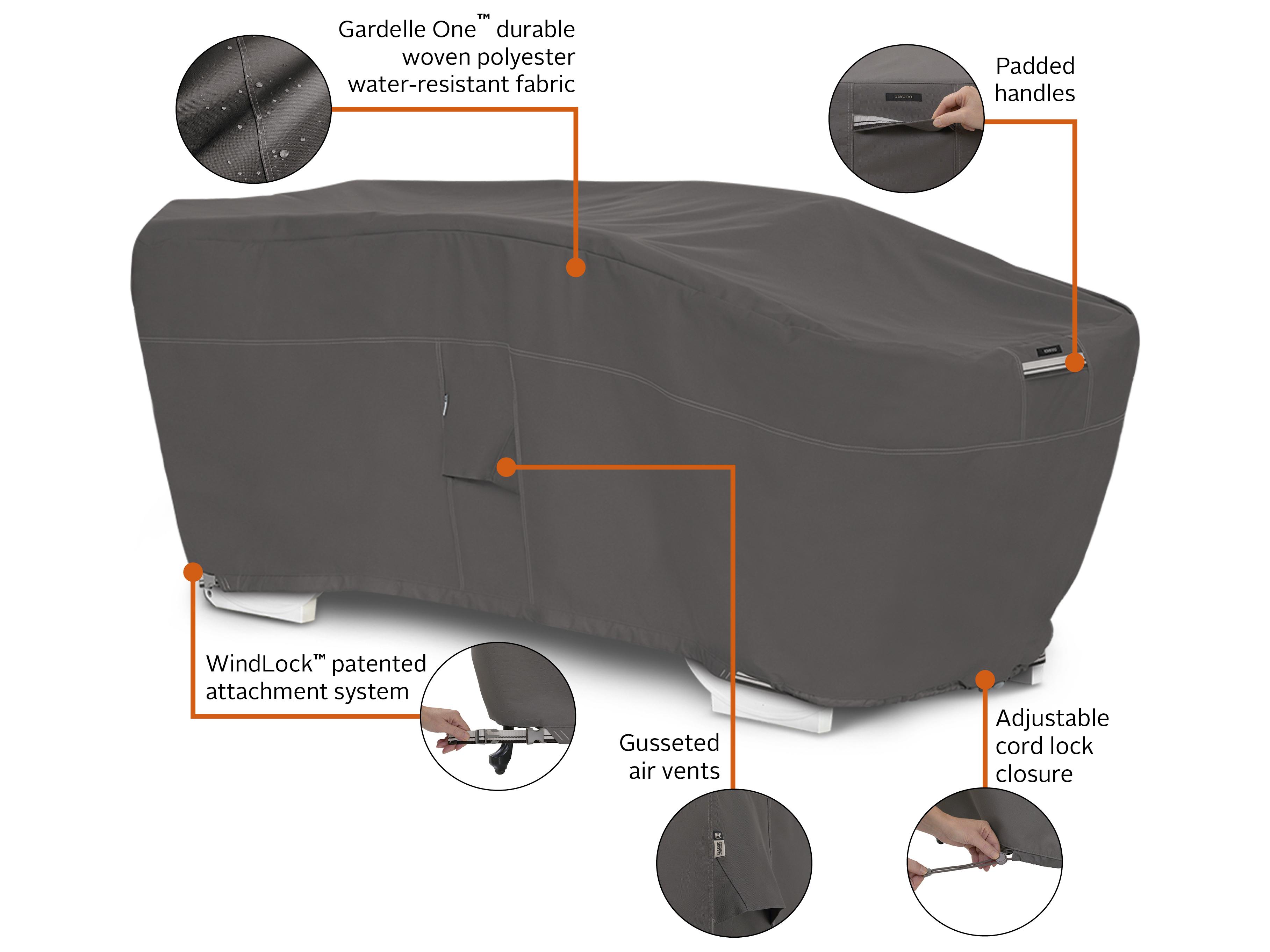 Duck Covers Ravenna Dark Taupe 77 Inch Stackable Chaise Cover