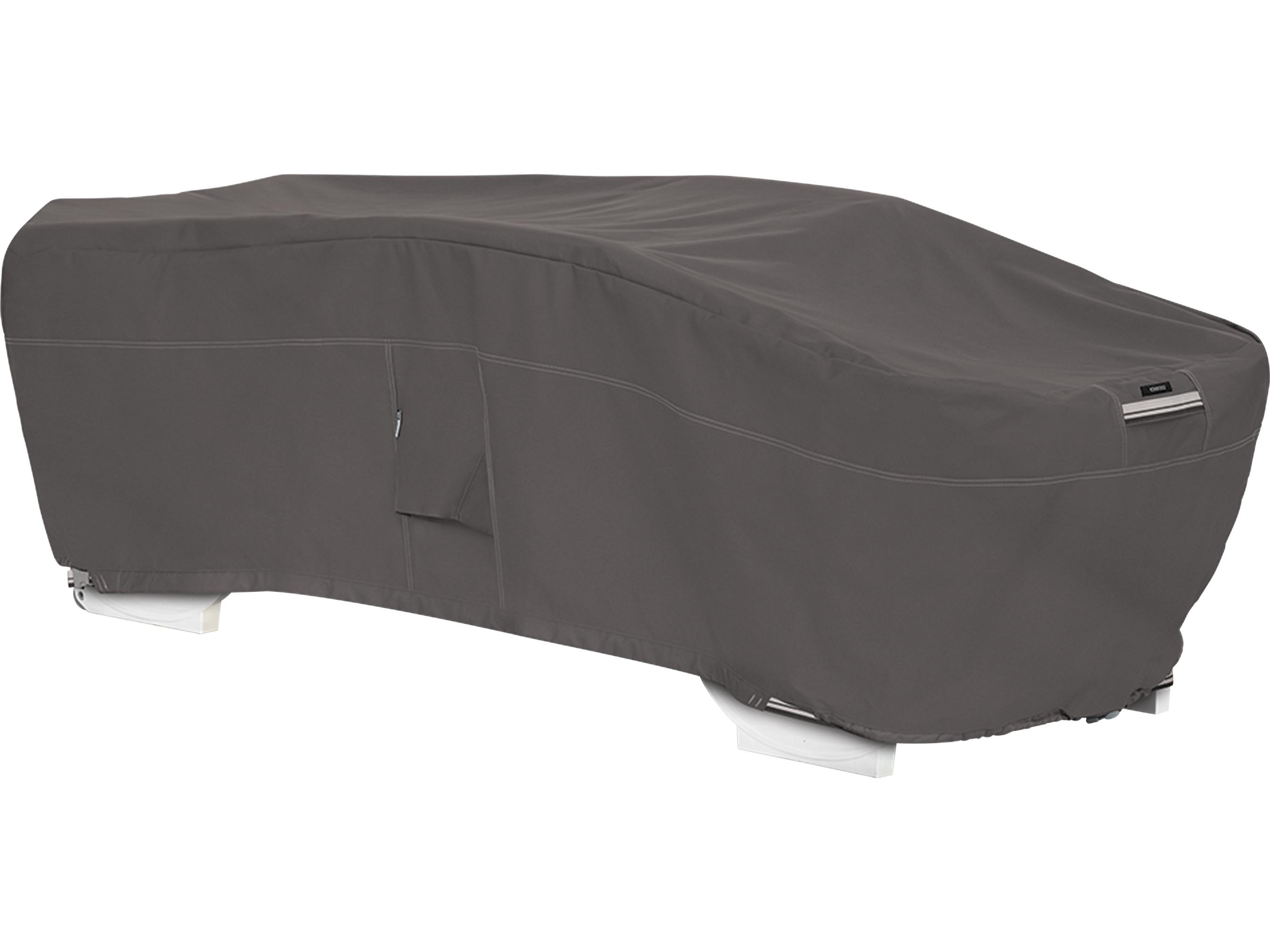 Duck Covers Ravenna Dark Taupe 77 Inch Stackable Chaise Cover