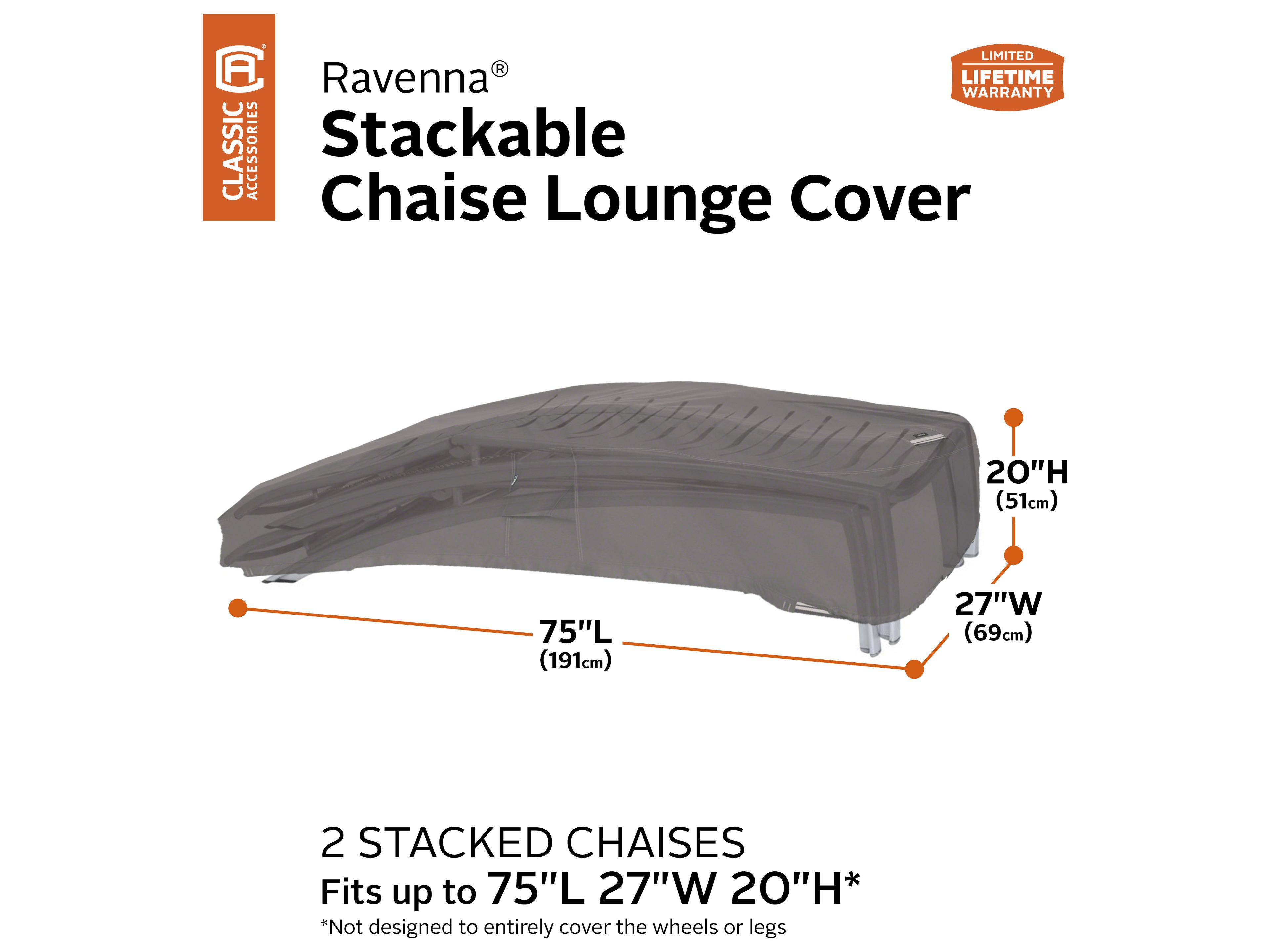 Duck Covers Ravenna Dark Taupe 77 Inch Stackable Chaise Cover