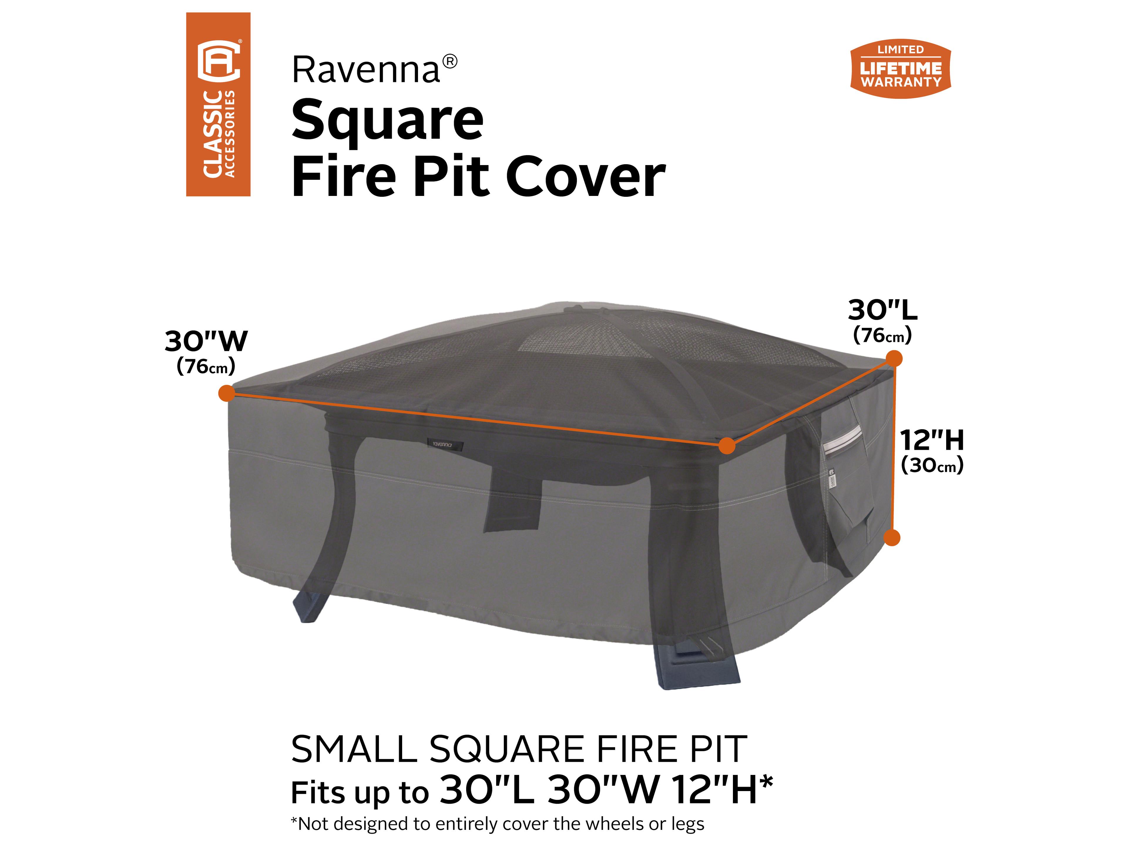 Duck Covers Ravenna Dark Taupe 30 Inch Full Coverage Fire Pit Cover