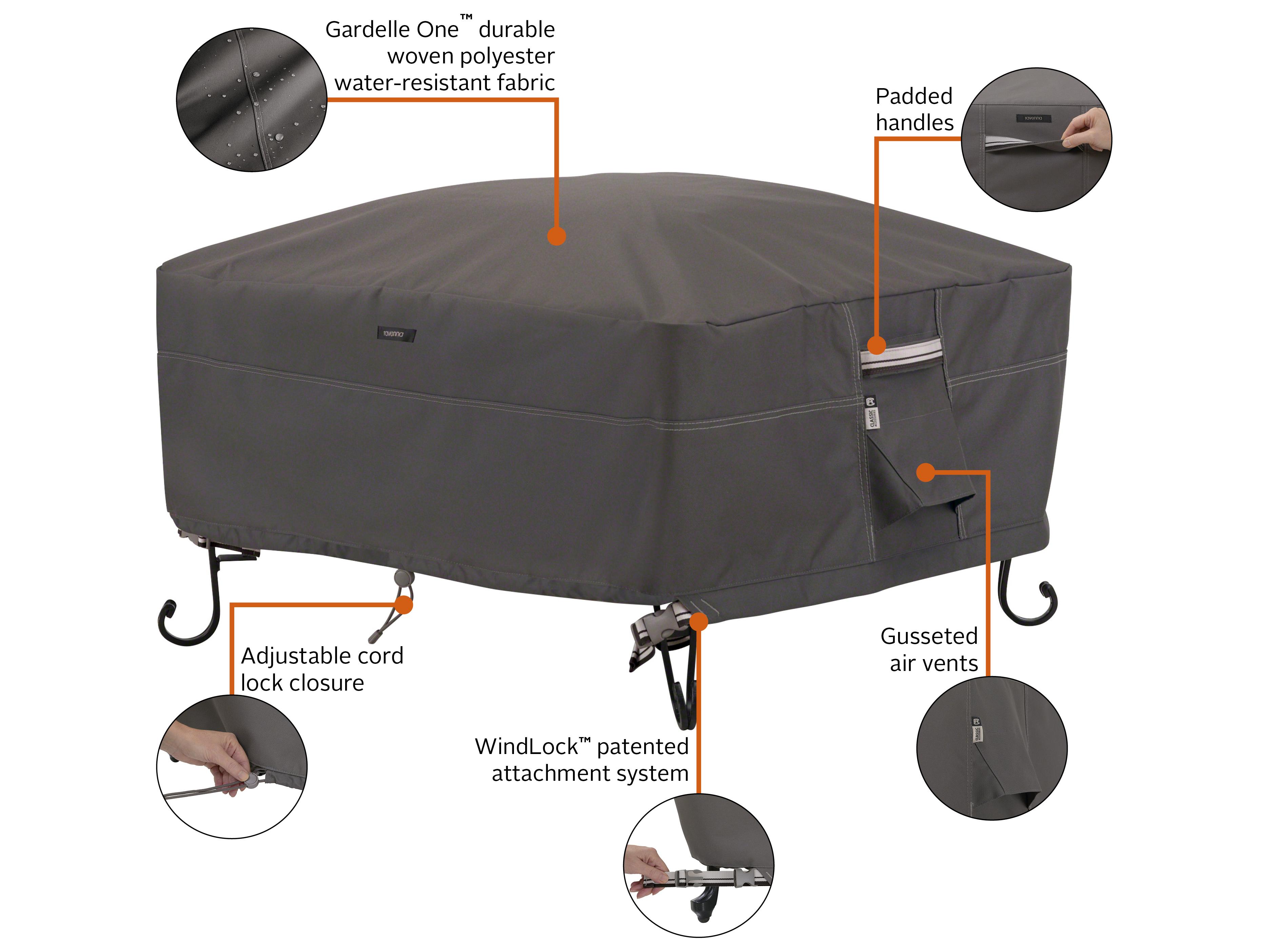 Duck Covers Ravenna Dark Taupe 30 Inch Full Coverage Fire Pit Cover