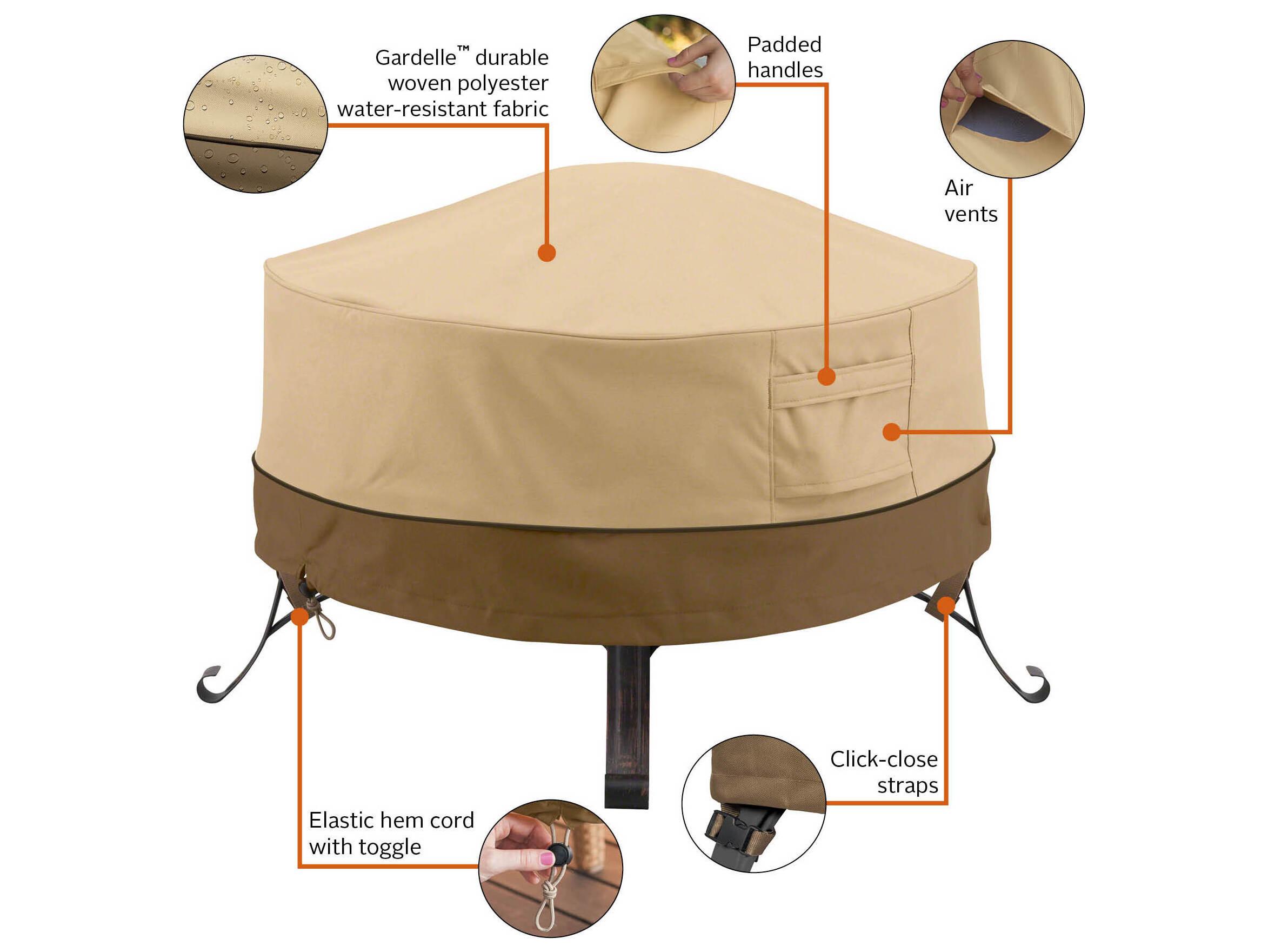 Duck Covers Veranda Pebble 30 Inch Full Coverage Fire Pit Cover