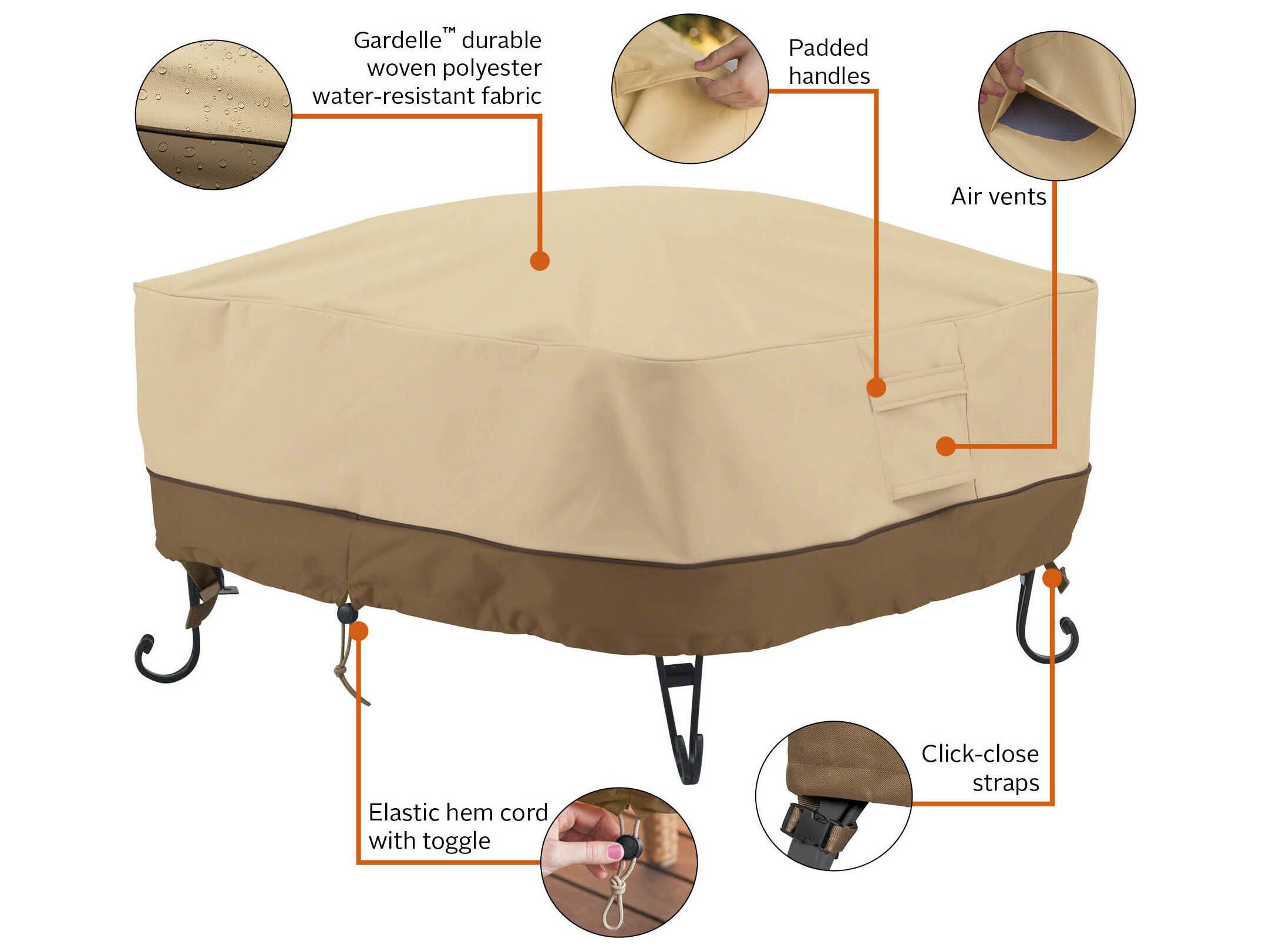 Duck Covers Veranda Pebble 30 Inch Full Coverage Fire Pit Cover