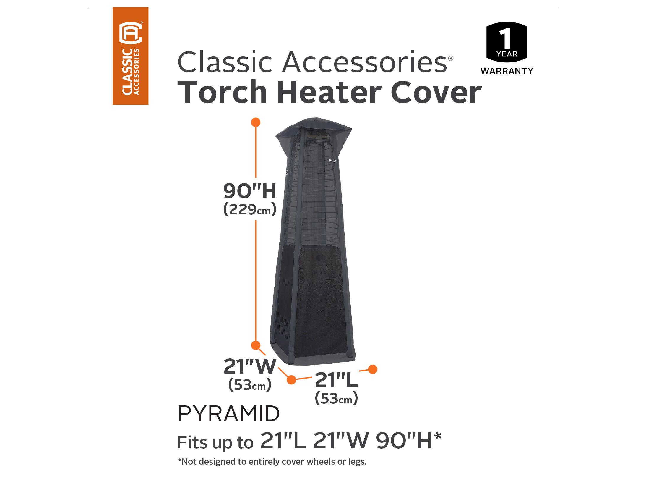 Duck Covers Classic Black 90 Inch Pyramid Heater Cover