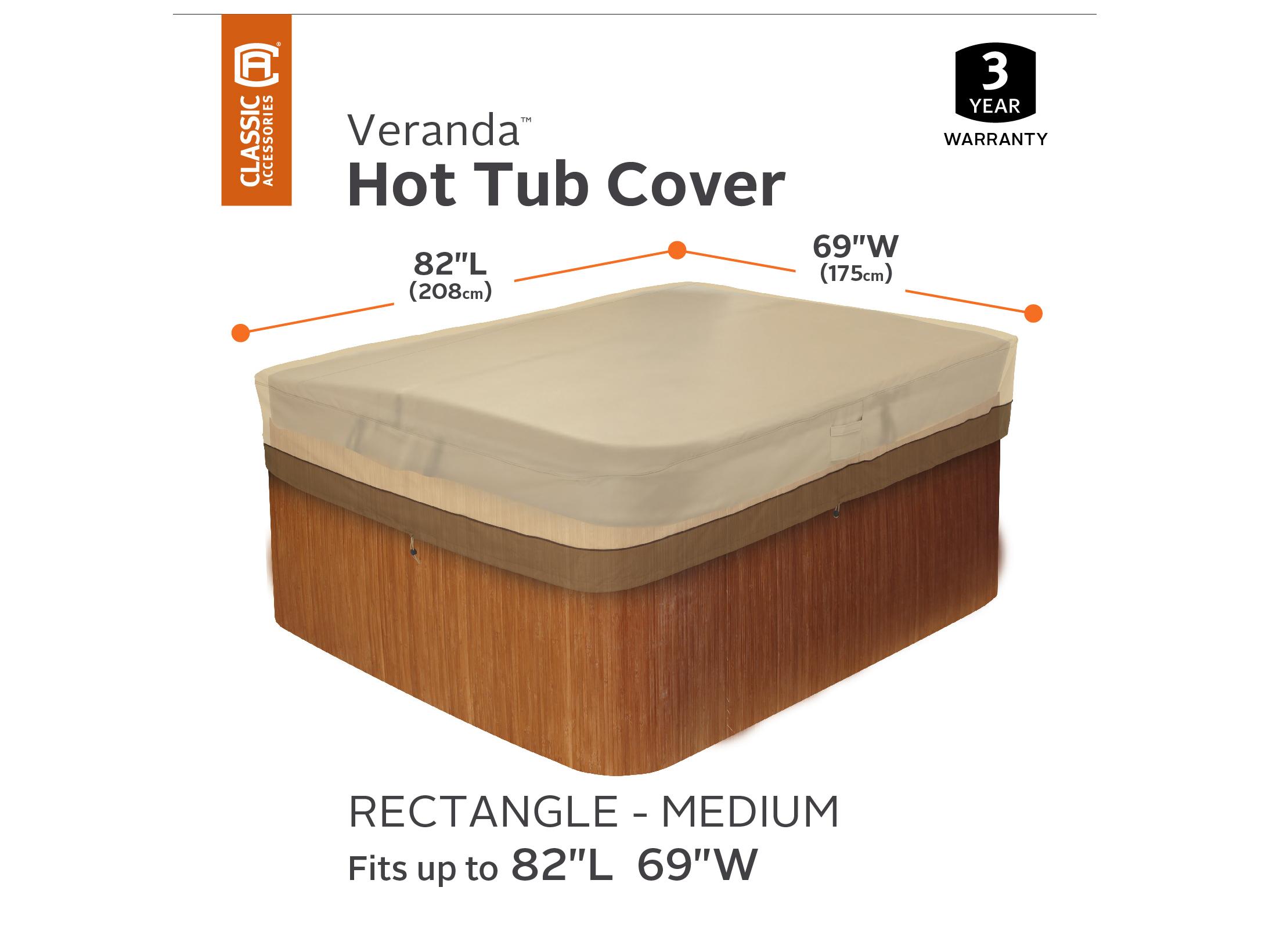 Duck Covers Veranda Pebble 82 Inch Rectangular Hot Tub Cover