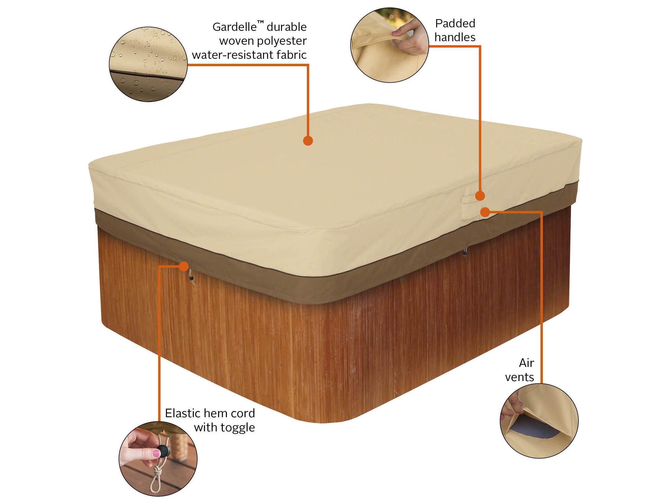Duck Covers Veranda Pebble 82 Inch Rectangular Hot Tub Cover