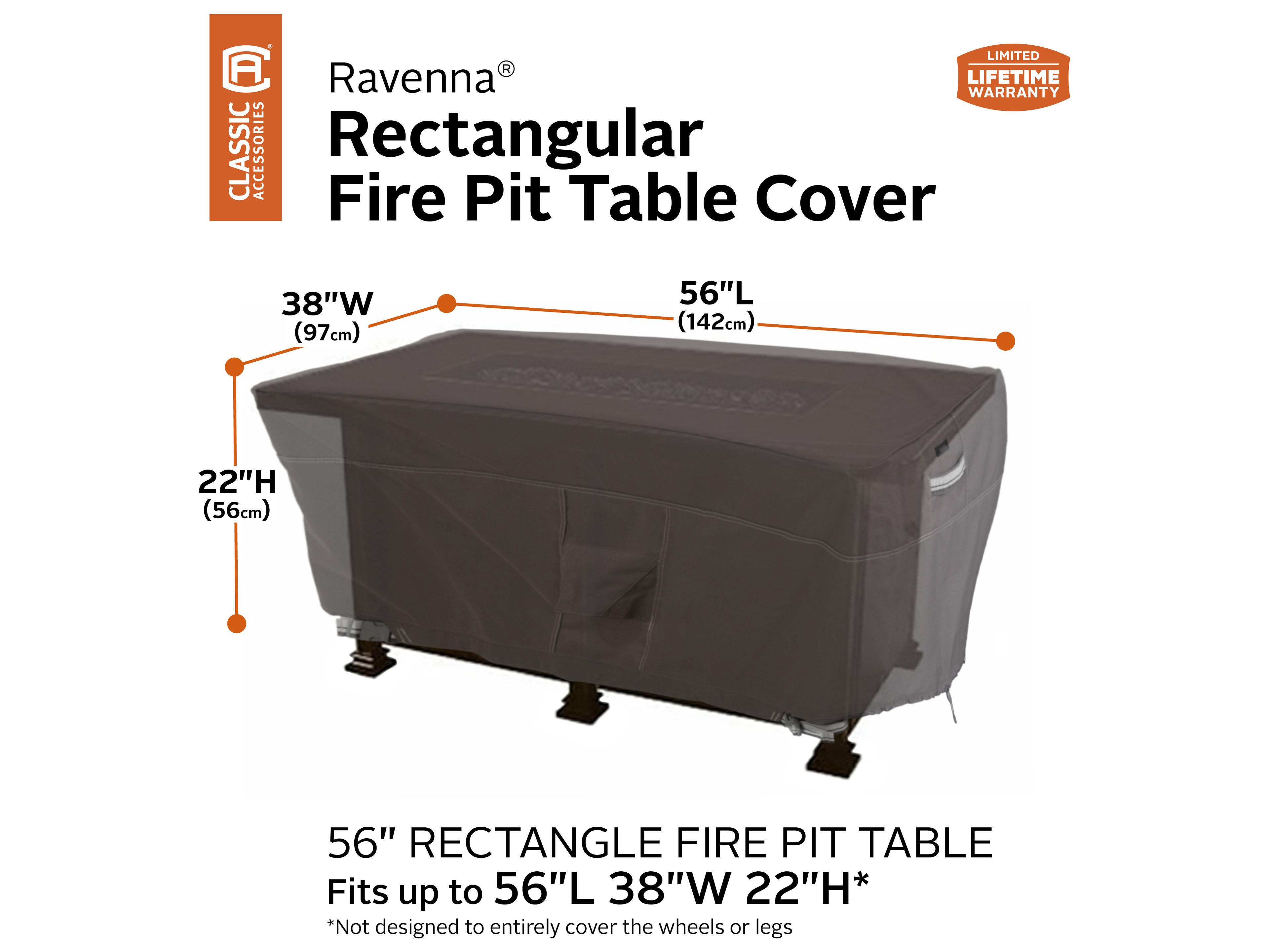 Duck Covers Ravenna Dark Taupe 56 Inch Patio Fire Pit Table Cover