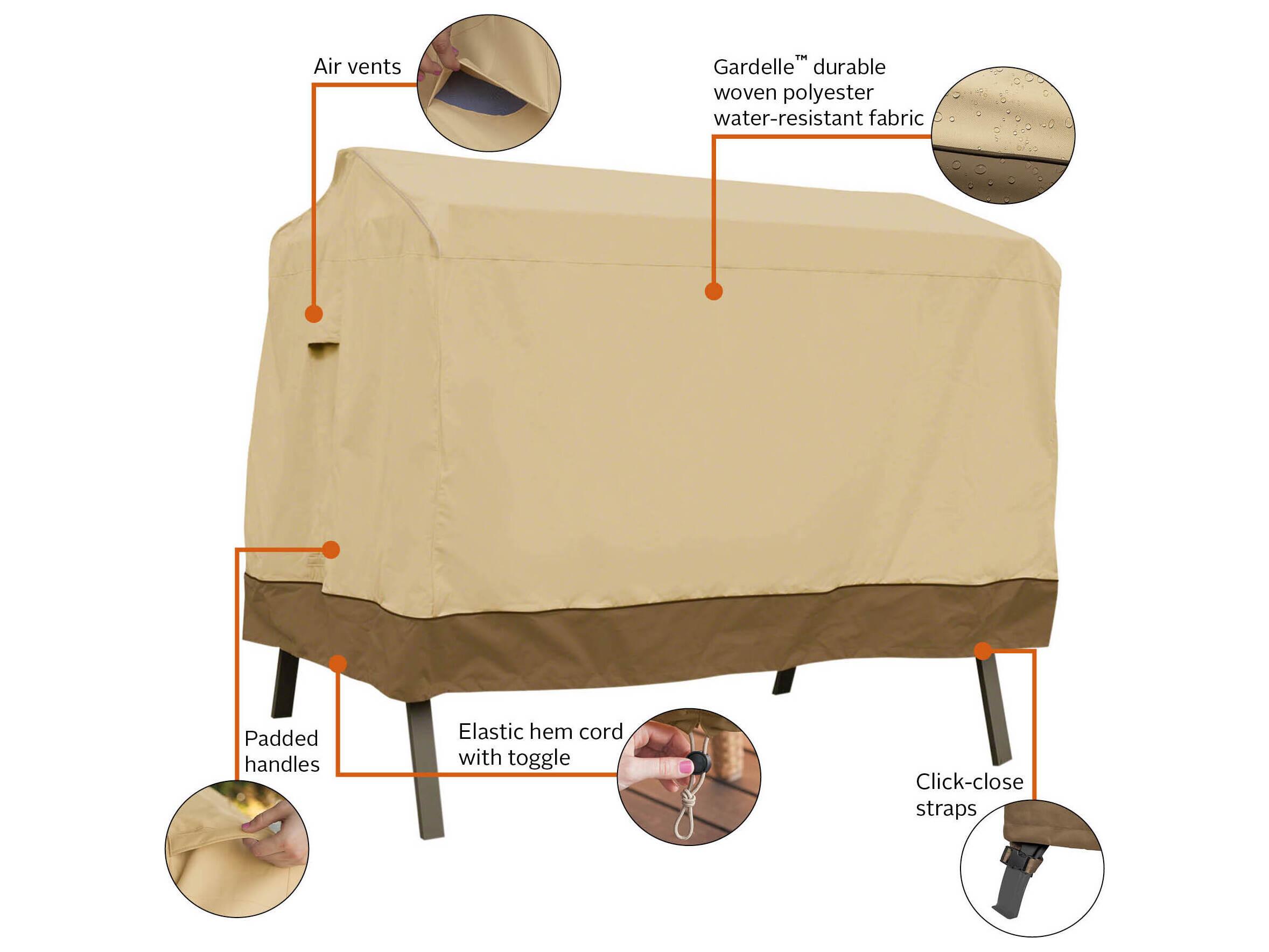 Duck Covers Veranda Pebble 88 Inch Canopy Swing Cover