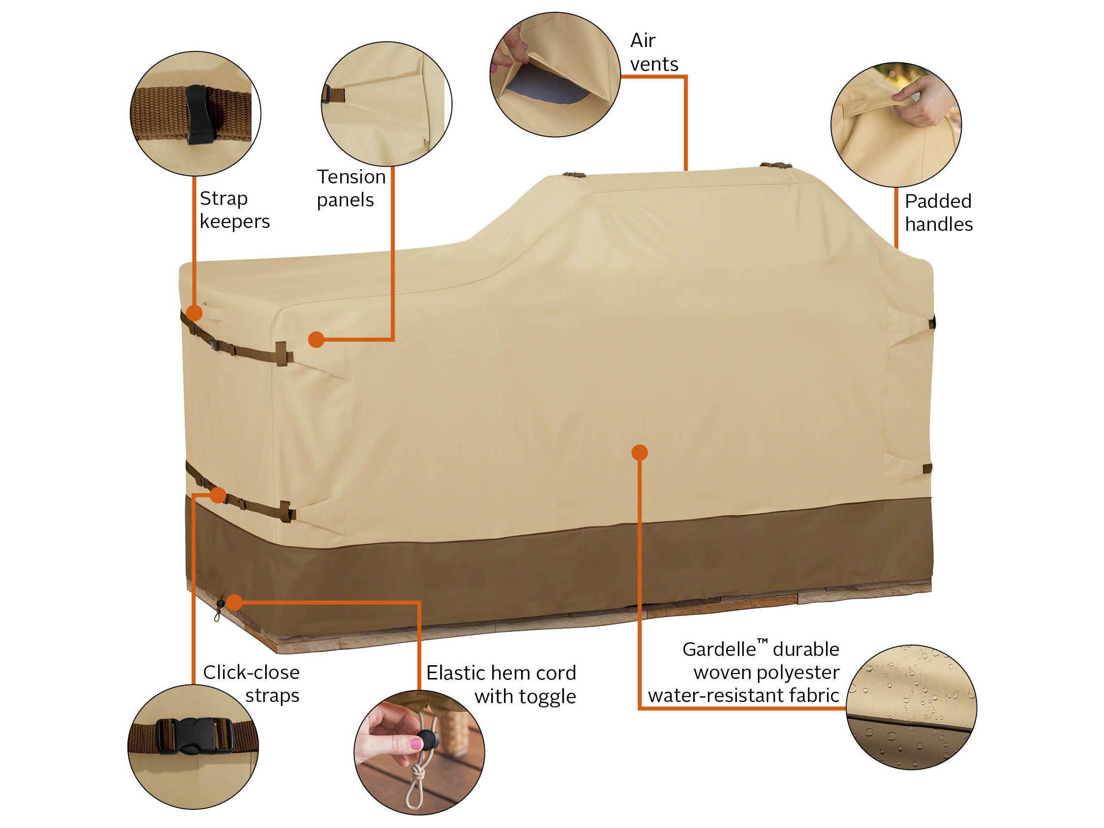 Duck Covers Veranda Pebble 45 Inch Medium Island Grill Cover