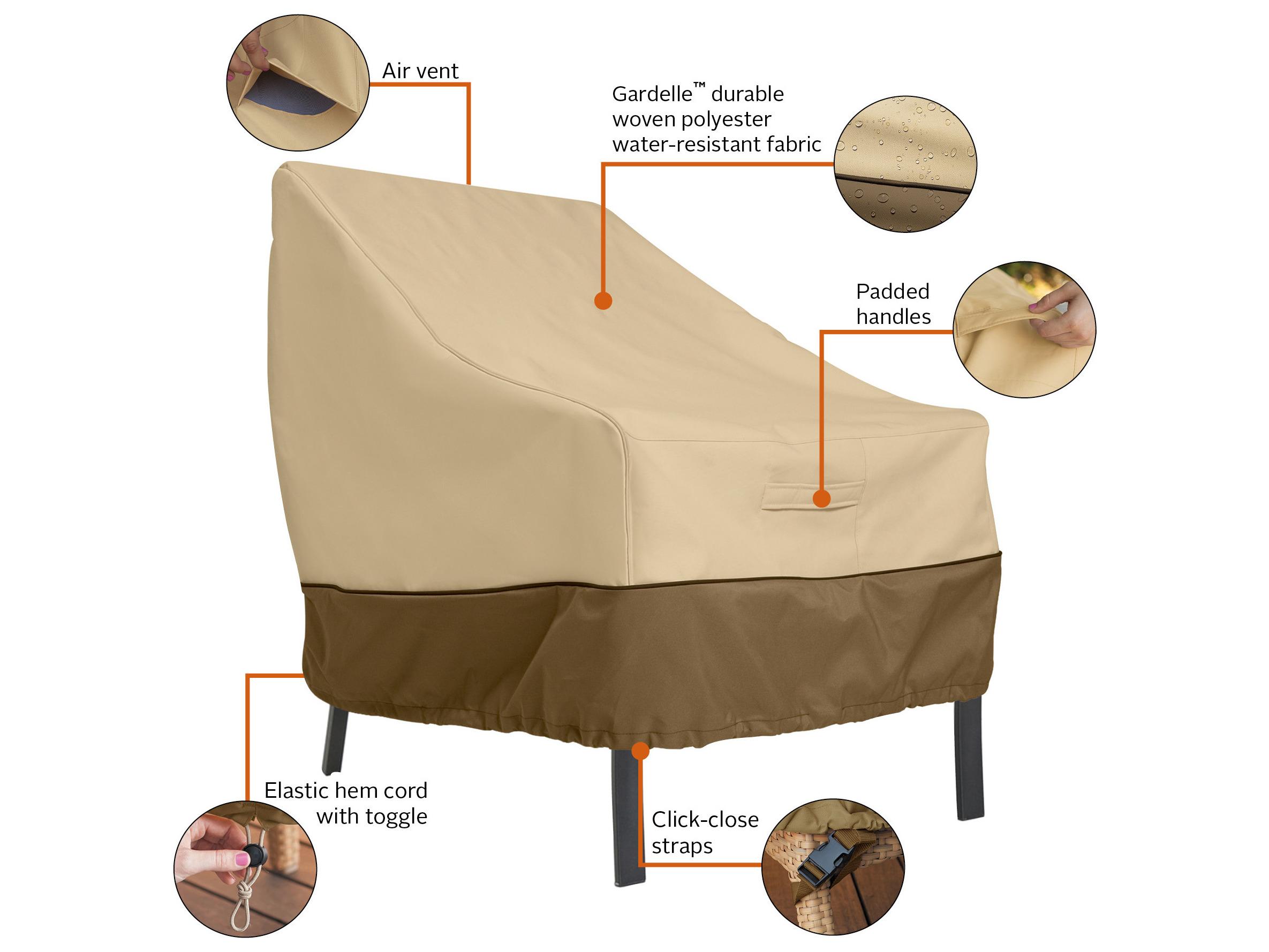 Duck Covers Veranda Pebble 37 Inch Medium Lounge Chair Cover