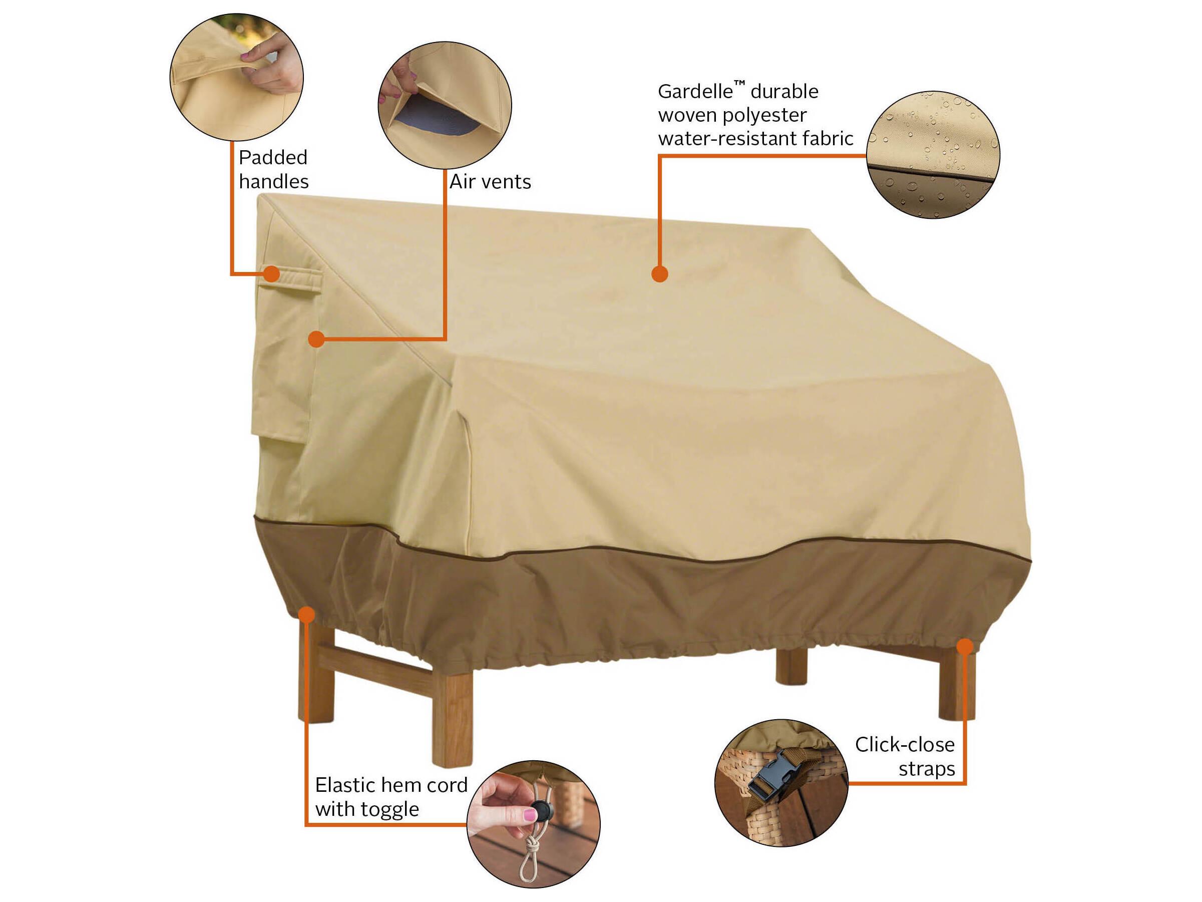 Duck Covers Veranda Pebble 60 Inch Medium Bench Cover