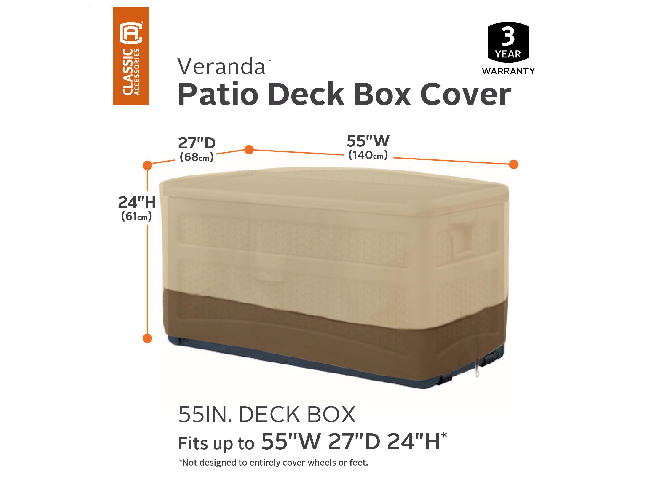 Duck Covers Veranda Pebble 55 Inch Deck Box Cover