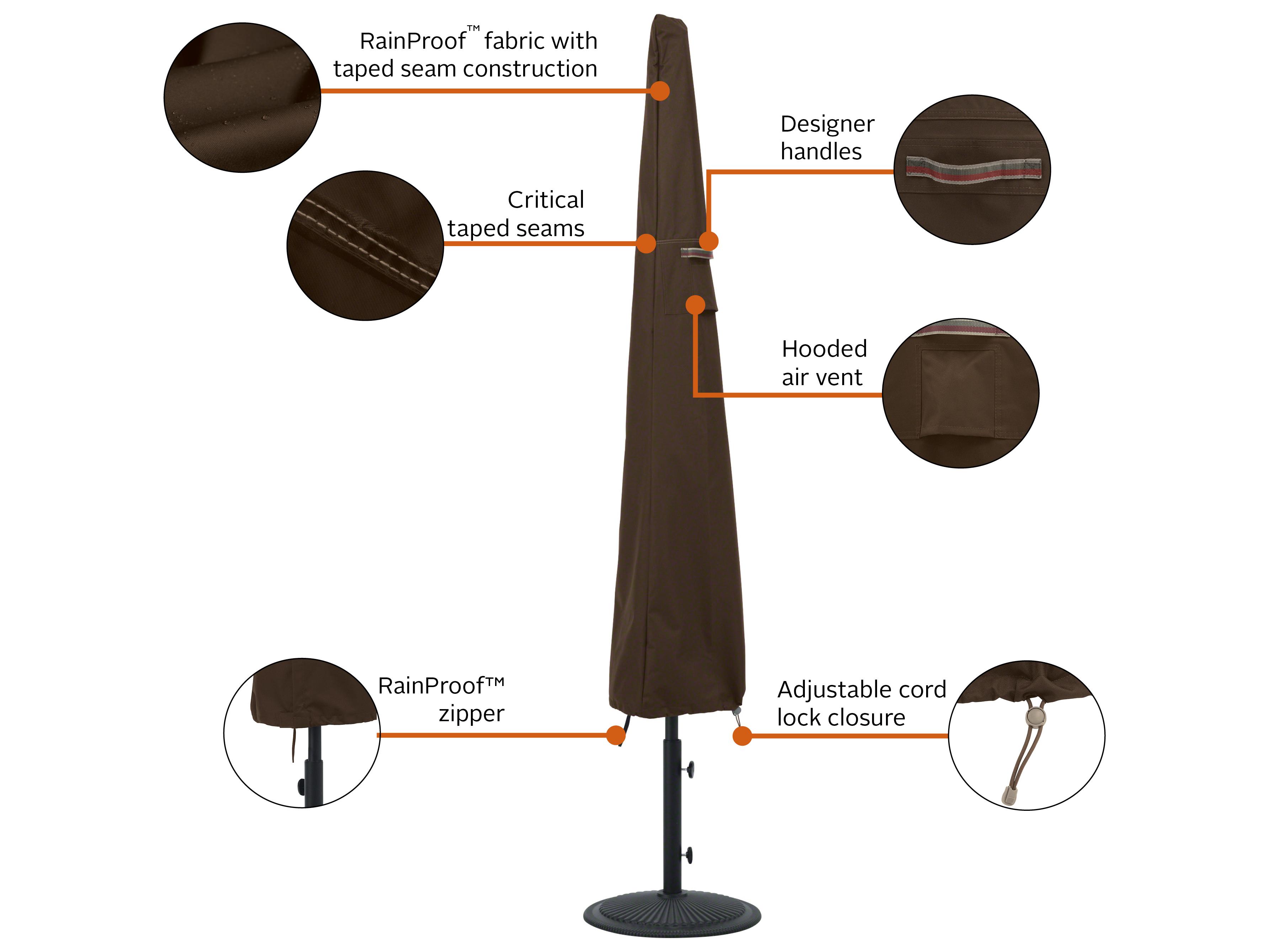 Duck Covers Madrona Dark Cocoa 23.5 Inch RainProof Patio Umbrella Cover