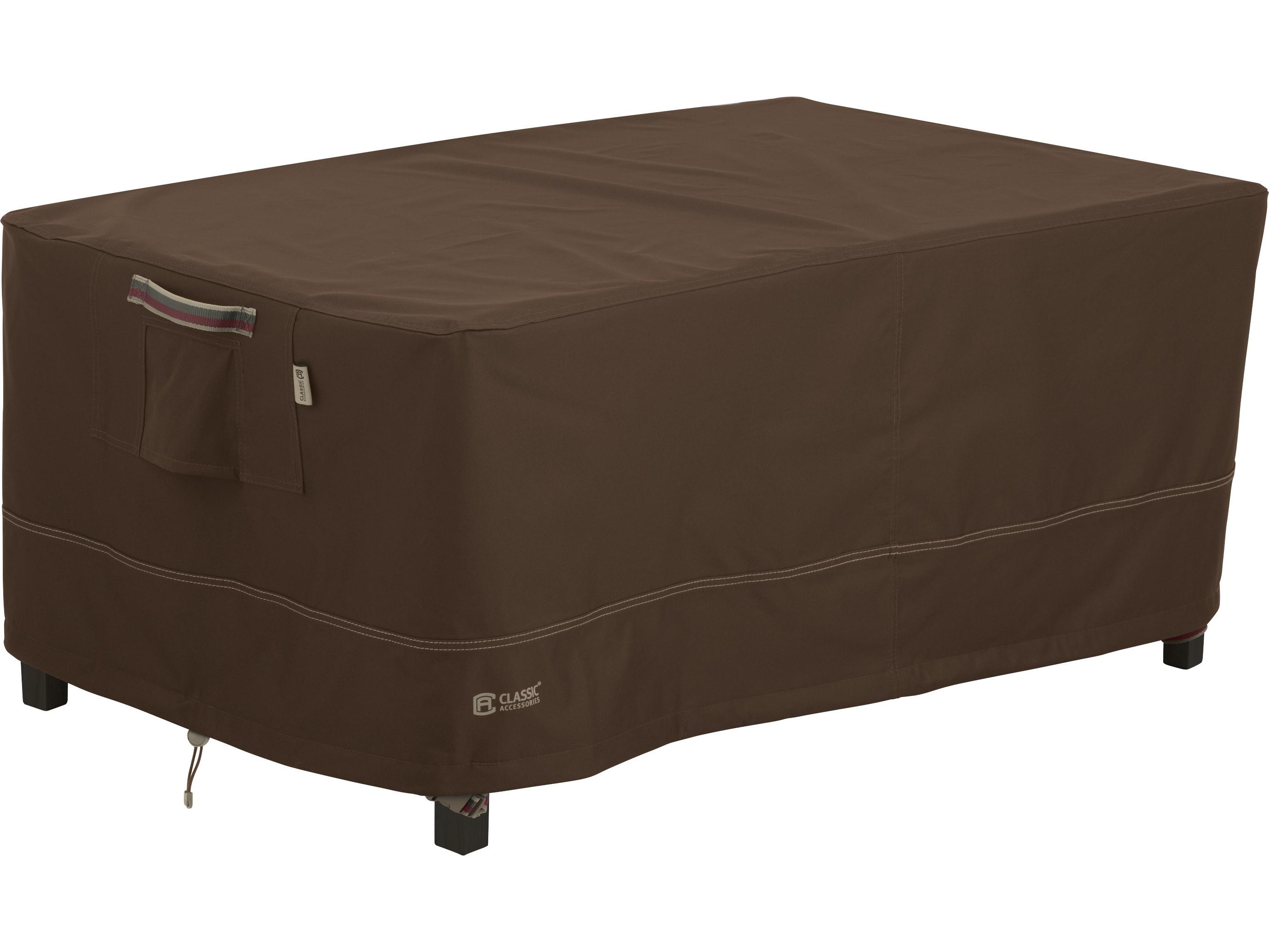 Duck Covers Madrona Dark Cocoa 49 Inch RainProof Rectangular Coffee Table/Ottoman Cover