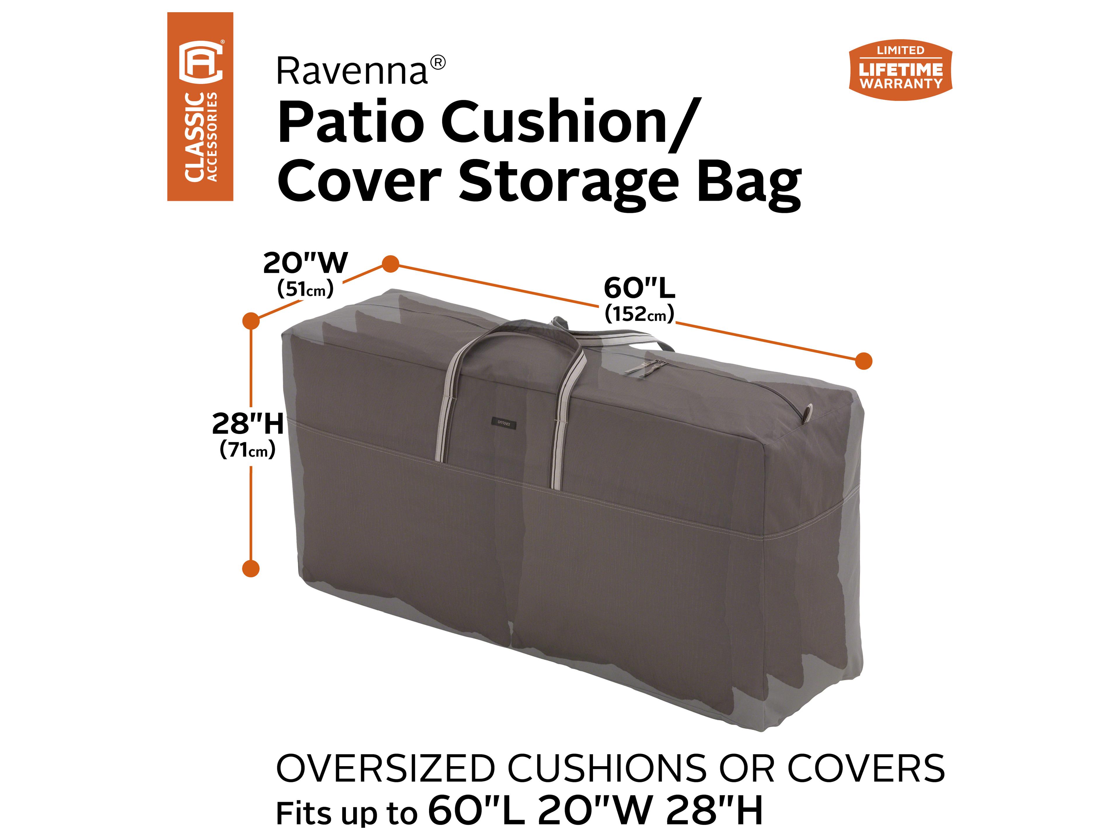 Duck Covers Ravenna Dark Taupe 62 Inch Cushion & Cover Storage Bag