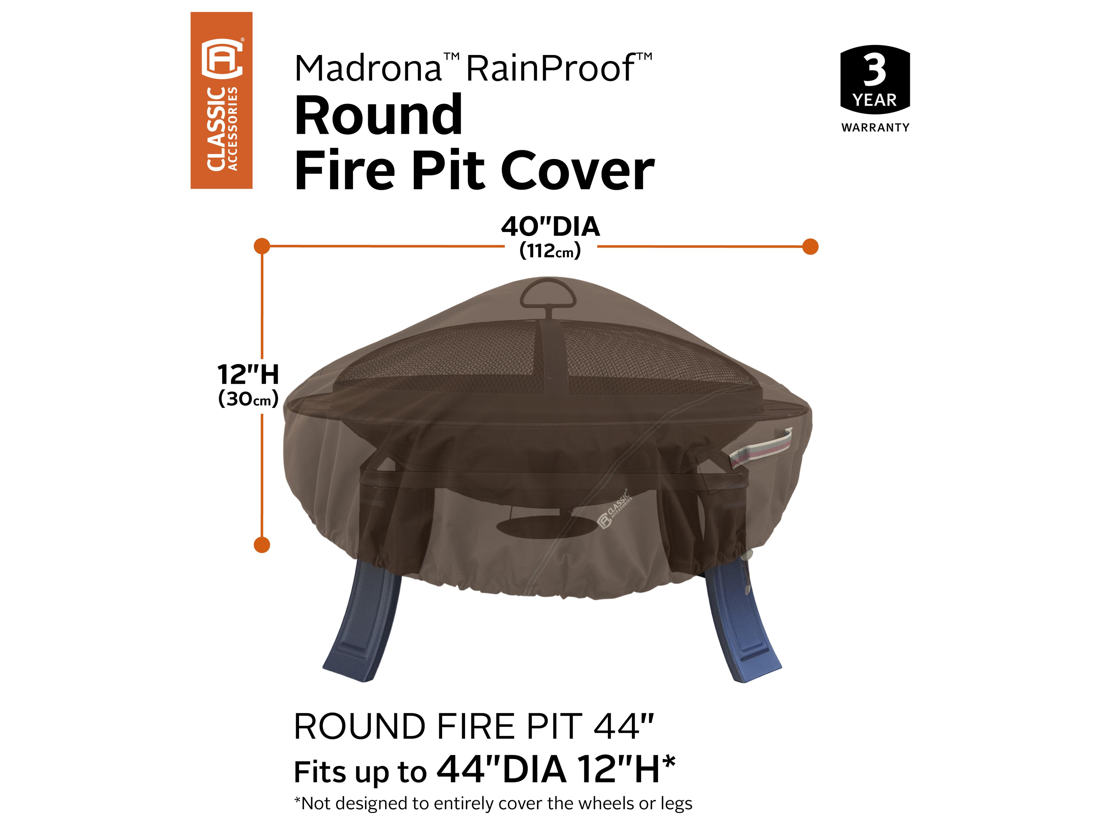 Duck Covers Madrona Dark Cocoa 44 Inch Fire Pit Cover
