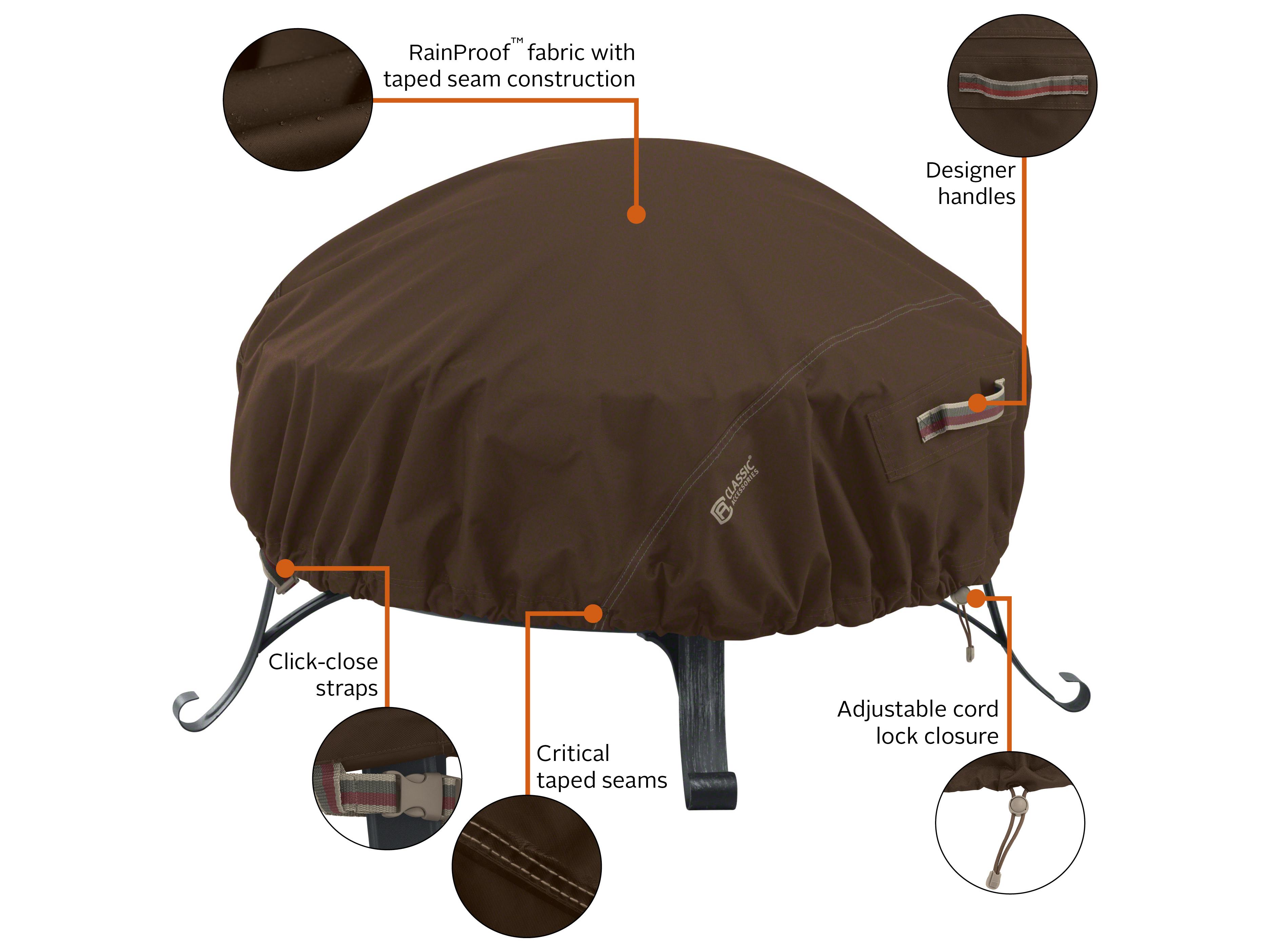 Duck Covers Madrona Dark Cocoa 44 Inch Fire Pit Cover