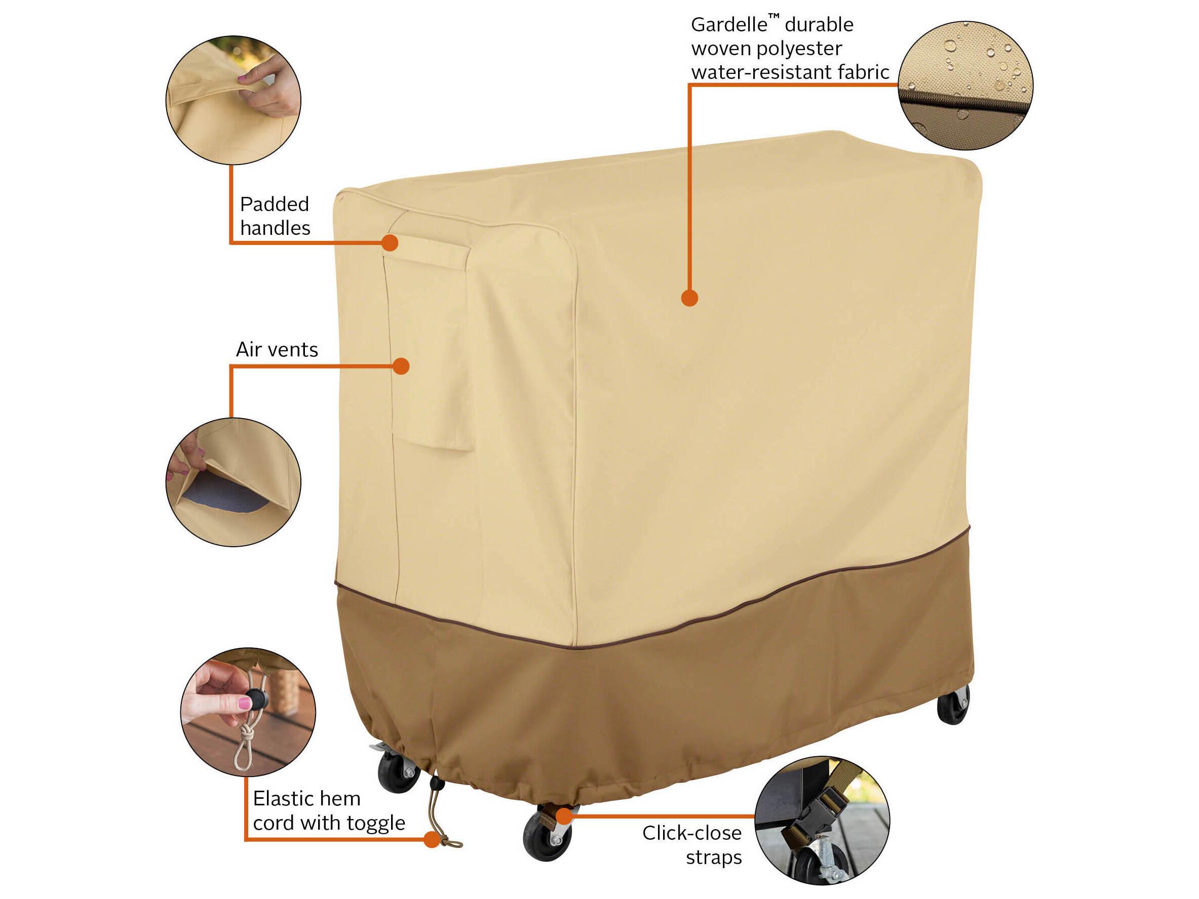 Duck Covers Veranda Pebble 33 Inch Patio 80 Qt. Rolling Deck Cooler Cover